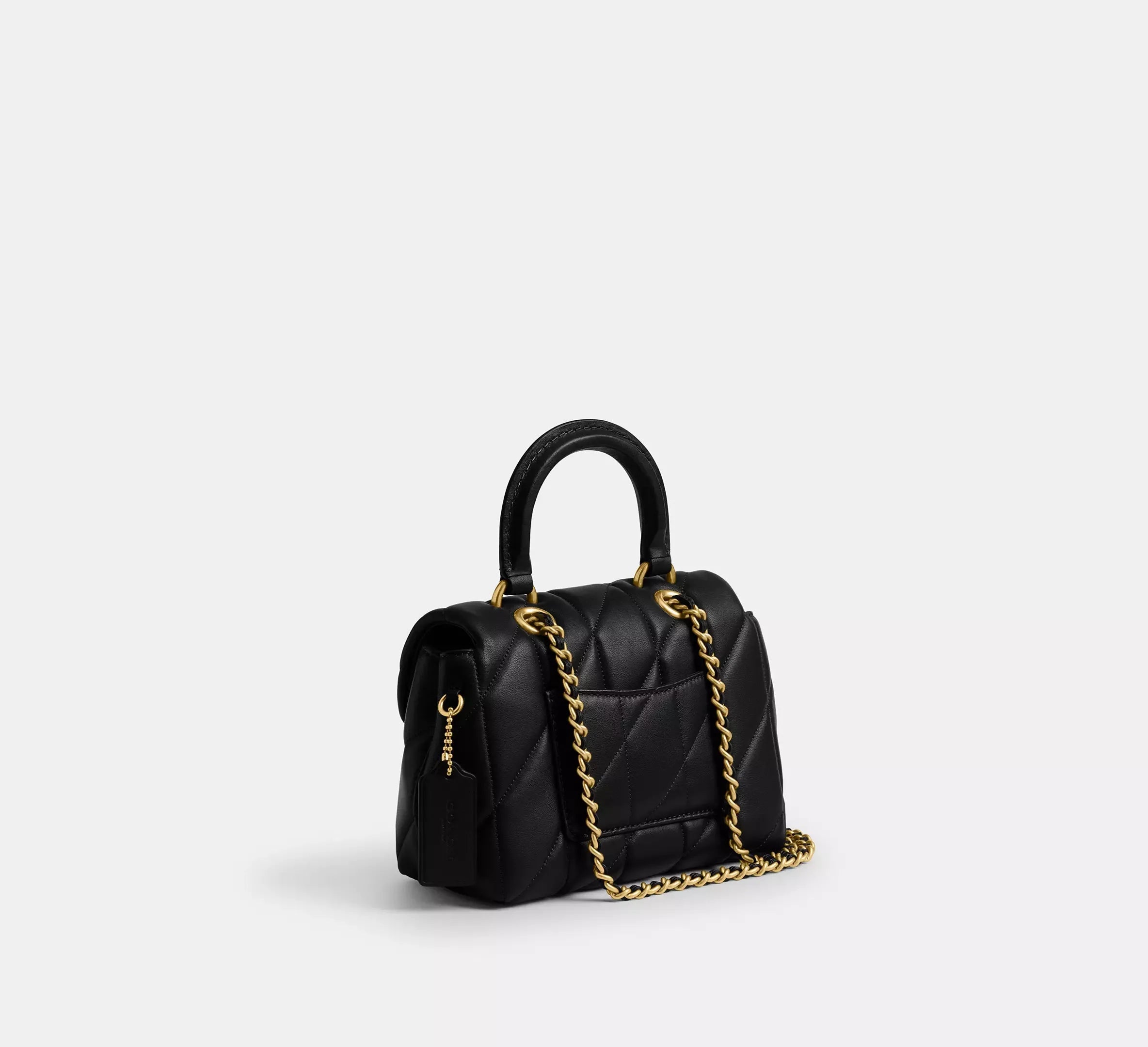 Coach Tabby Top Handle Bag With Quilting – Brass/Black - Sneaker Türkiye