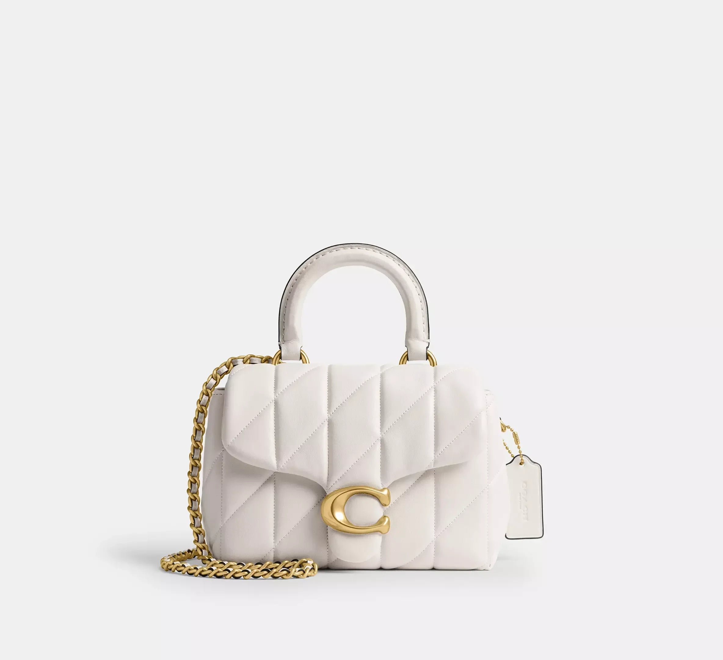 Coach Tabby Top Handle Bag With Quilting – Brass/Chalk - Sneaker Türkiye
