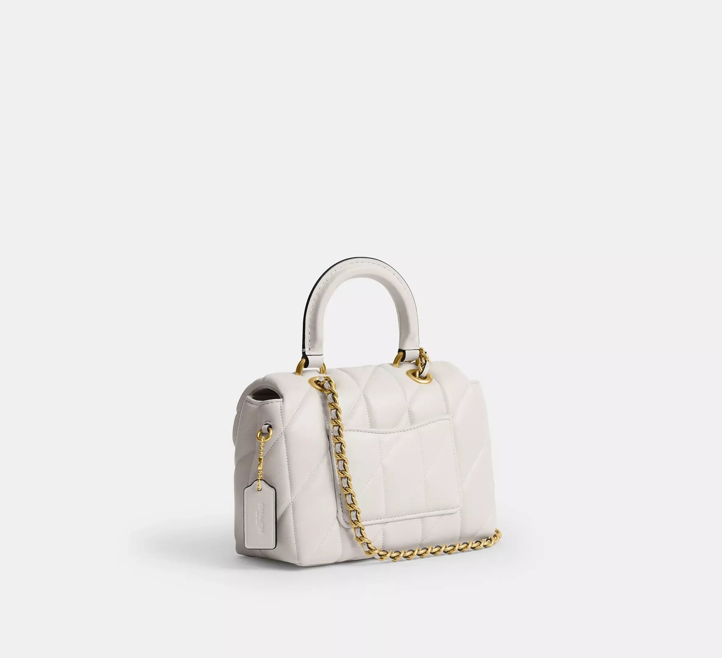 Coach Tabby Top Handle Bag With Quilting – Brass/Chalk - Sneaker Türkiye