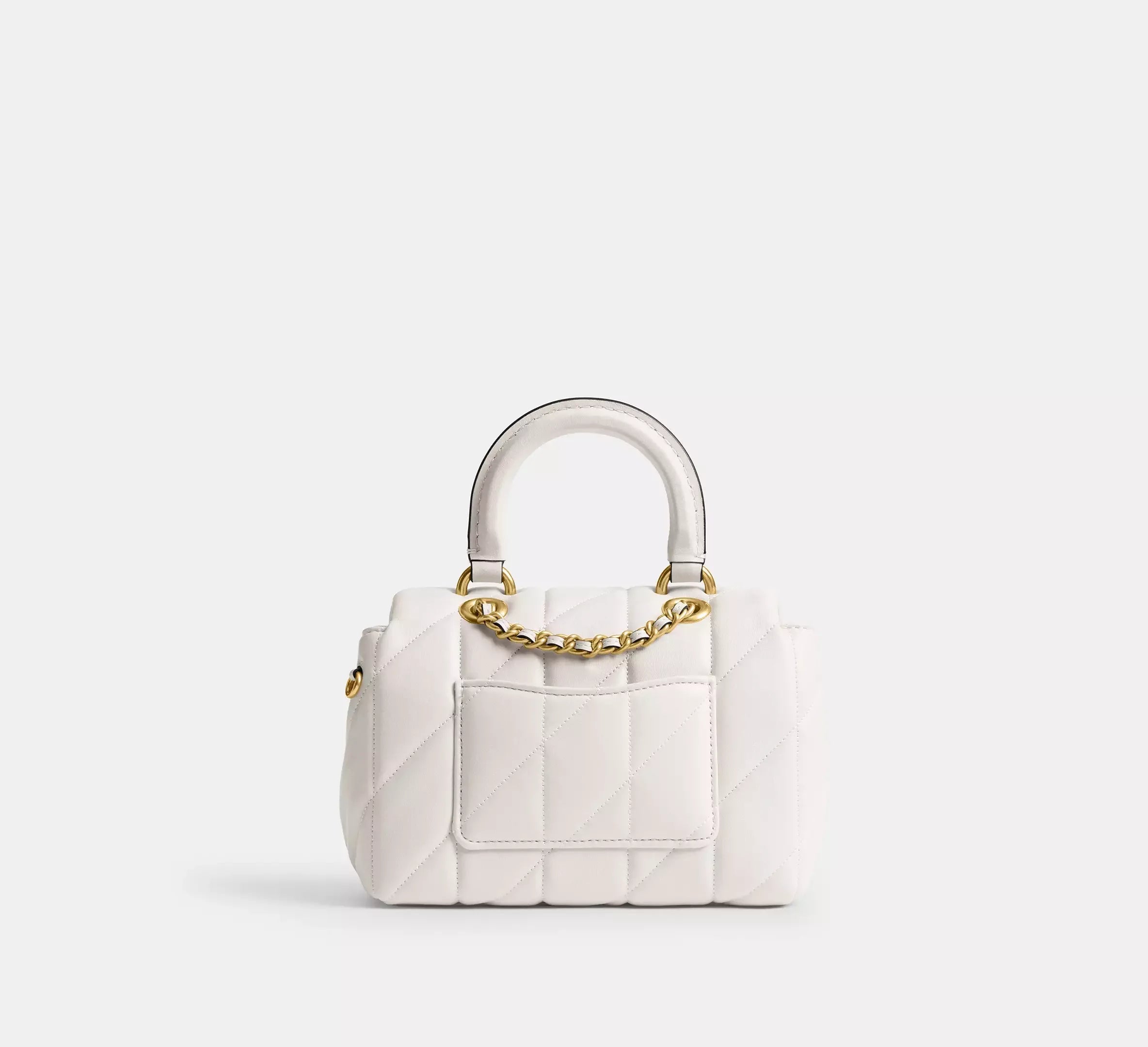 Coach Tabby Top Handle Bag With Quilting – Brass/Chalk - Sneaker Türkiye