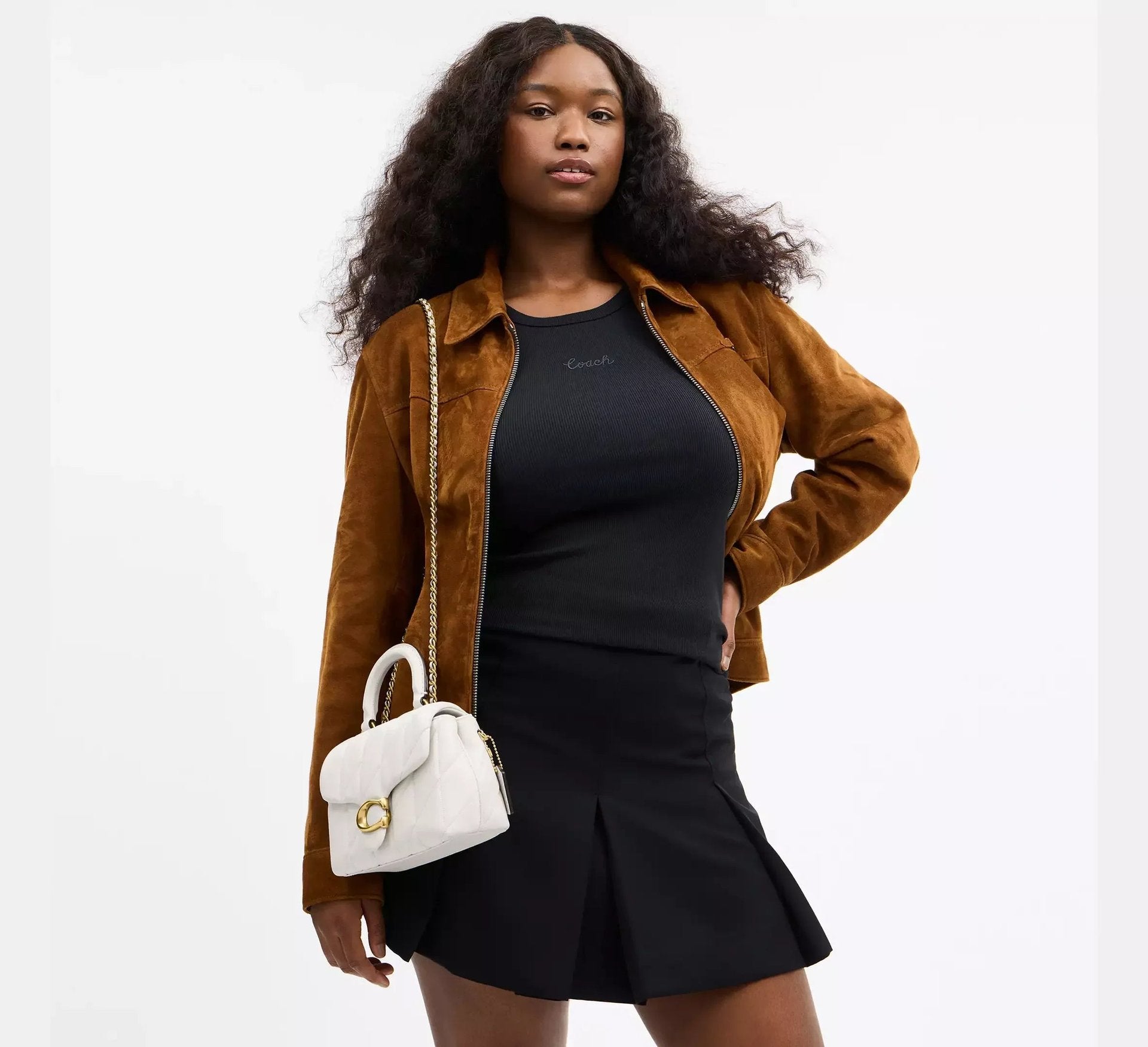 Coach Tabby Top Handle Bag With Quilting – Brass/Chalk - Sneaker Türkiye