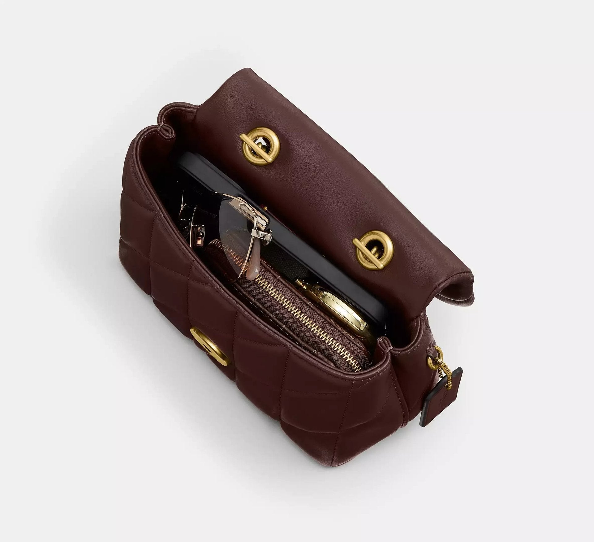 Coach Tabby Top Handle Bag With Quilting – Brass/Maple - Sneaker Türkiye