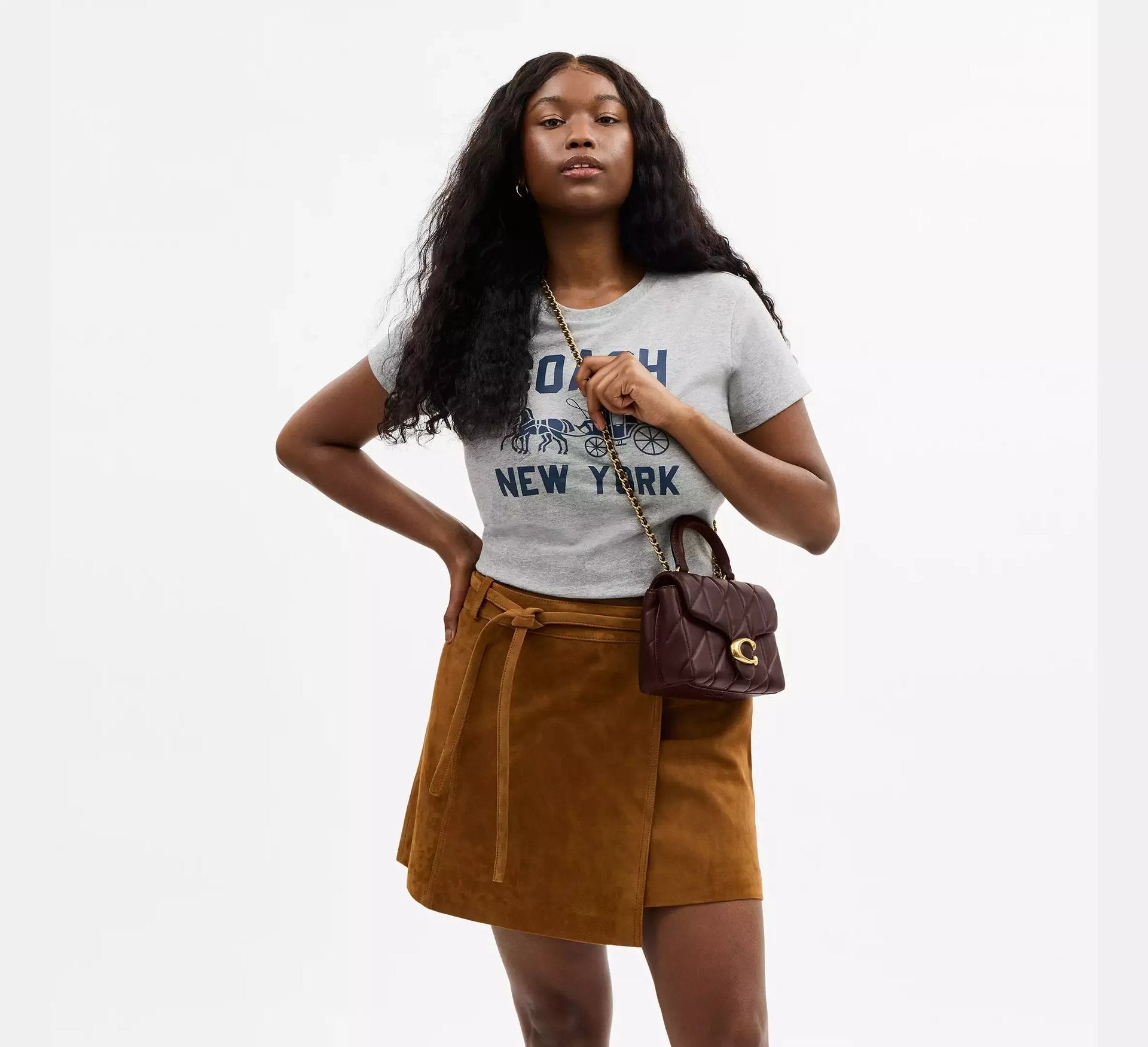 Coach Tabby Top Handle Bag With Quilting – Brass/Maple - Sneaker Türkiye
