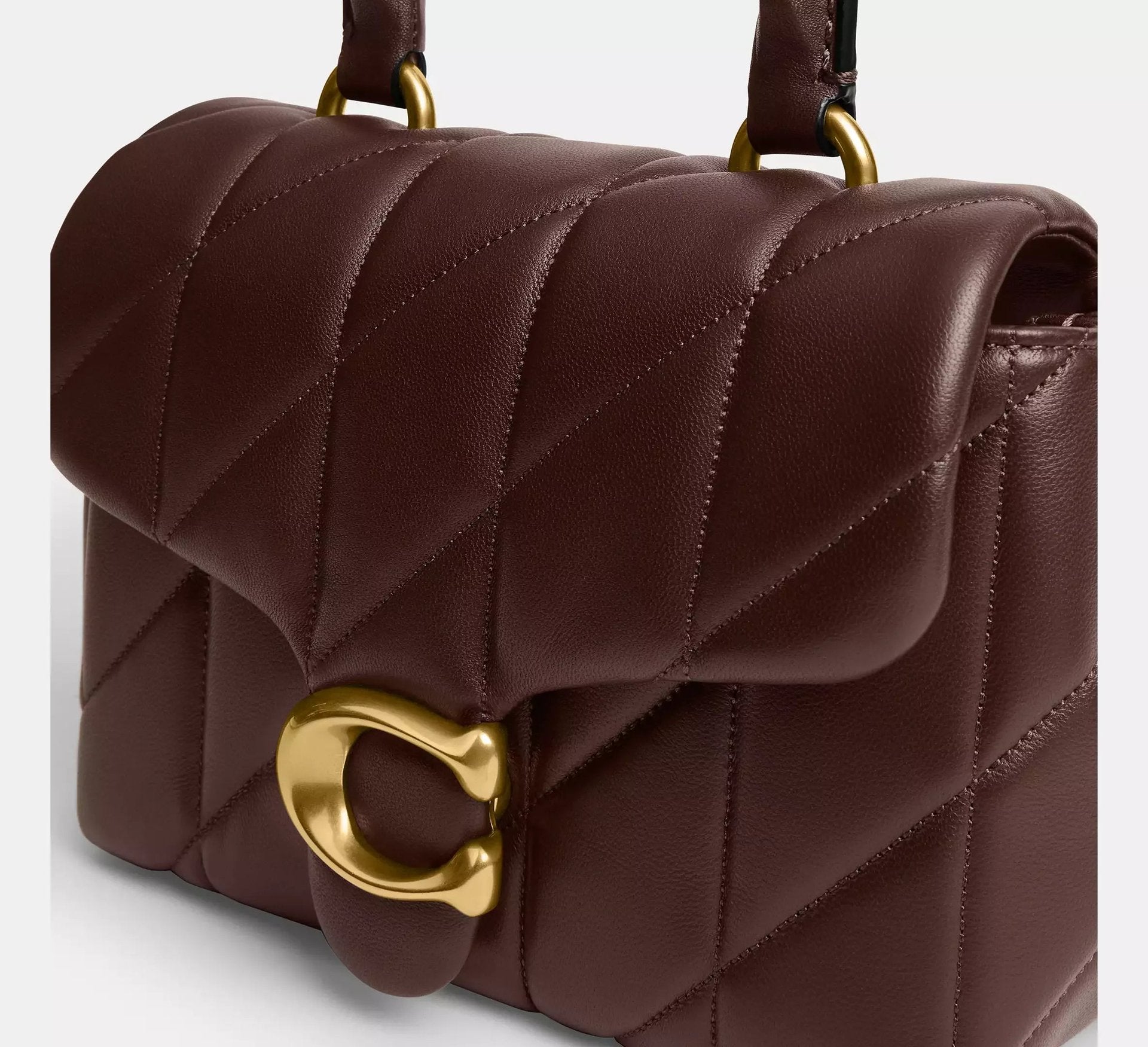 Coach Tabby Top Handle Bag With Quilting – Brass/Maple - Sneaker Türkiye
