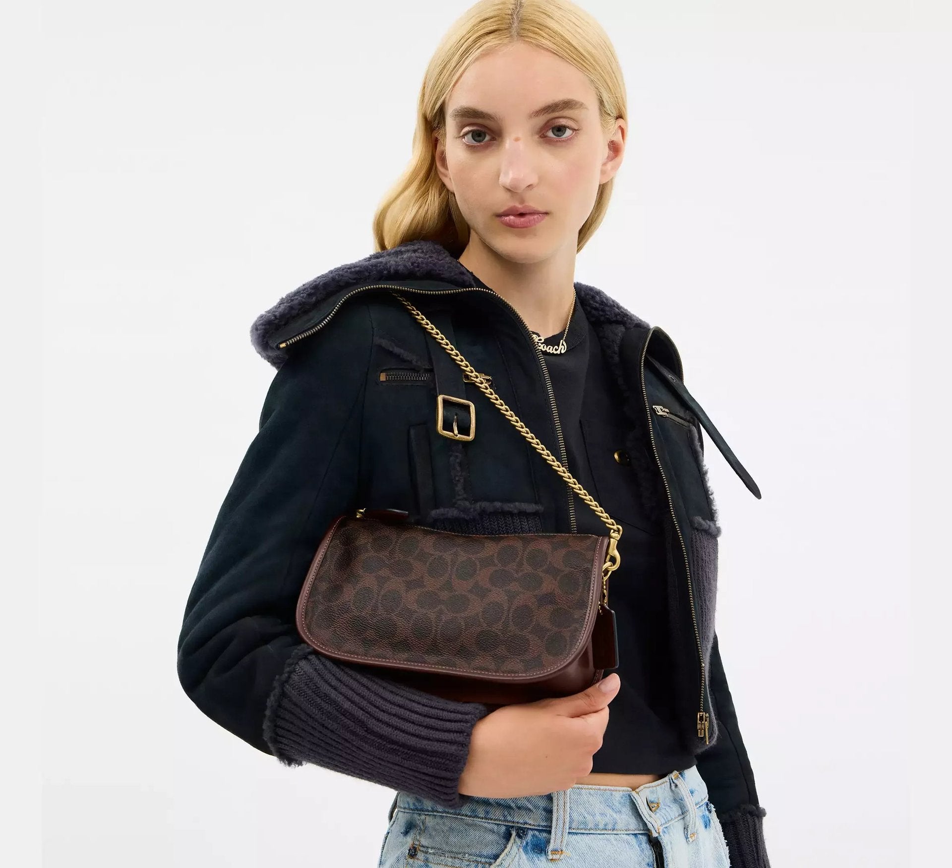 Coach Waverly Bag In Signature Coated Canvas/Brass/Maple - Sneaker Türkiye