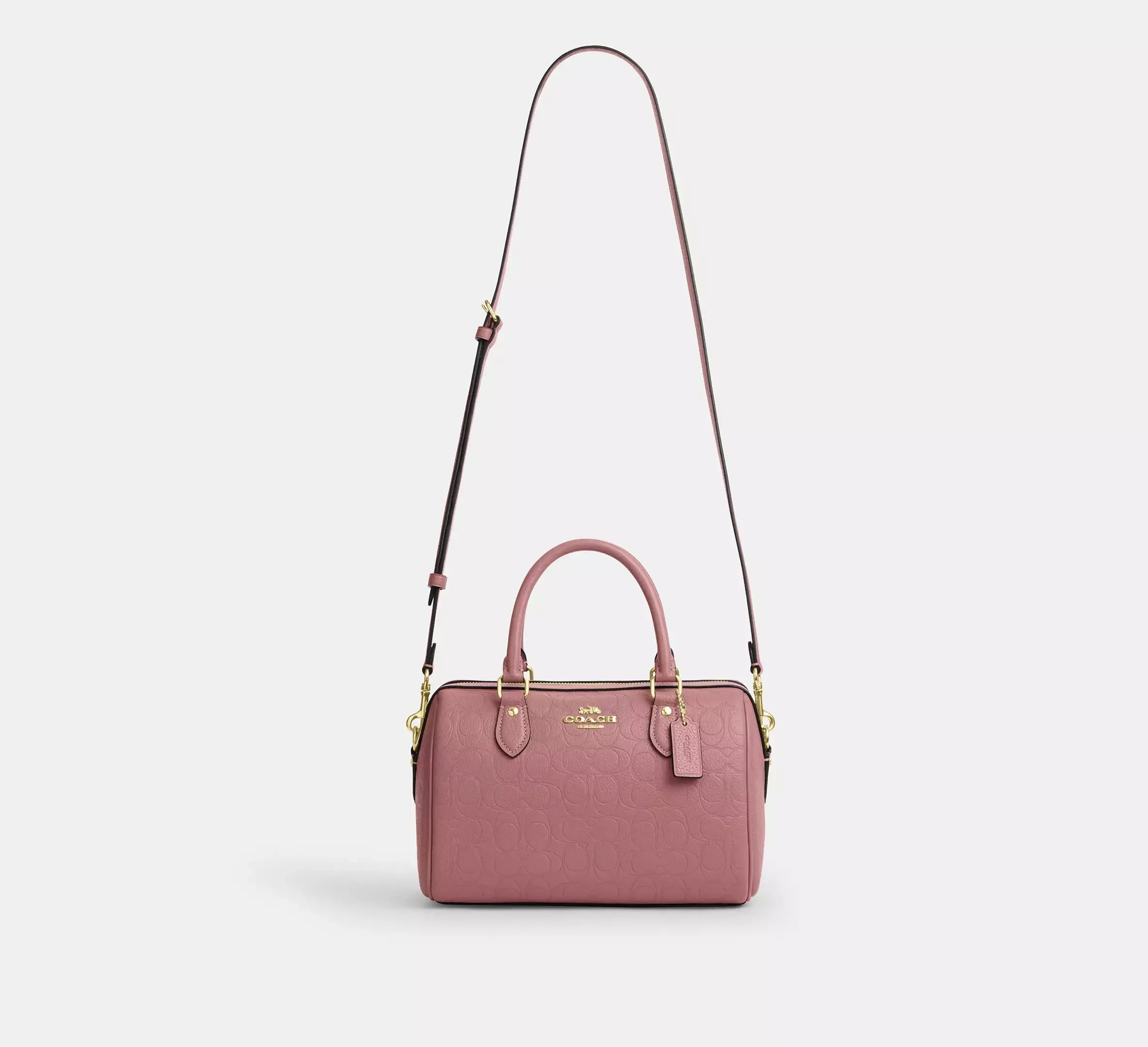 Coach Rowan Satchel Bag In Signature Leather – Gold/Peony - Sneaker Türkiye