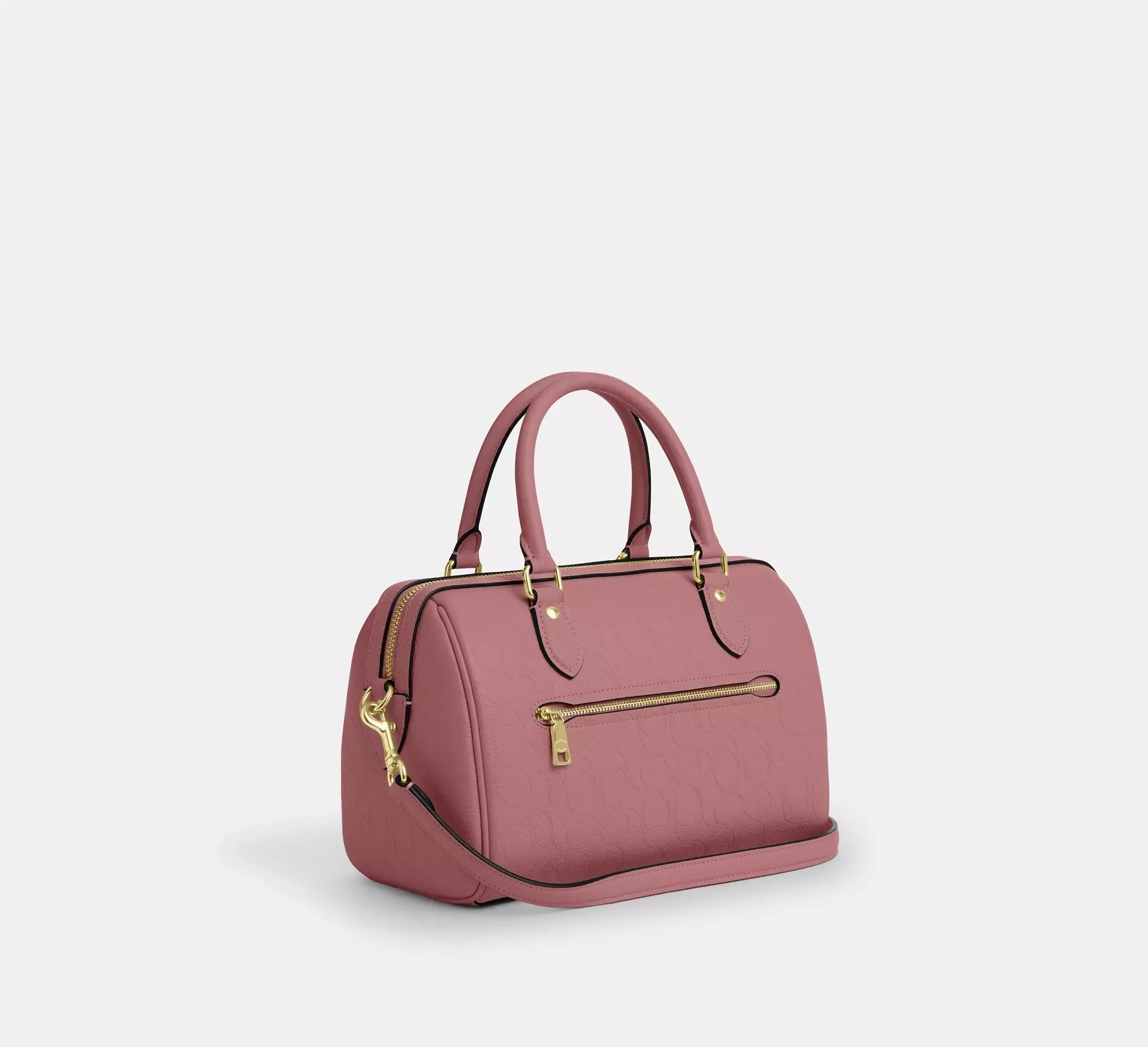 Coach Rowan Satchel Bag In Signature Leather – Gold/Peony - Sneaker Türkiye