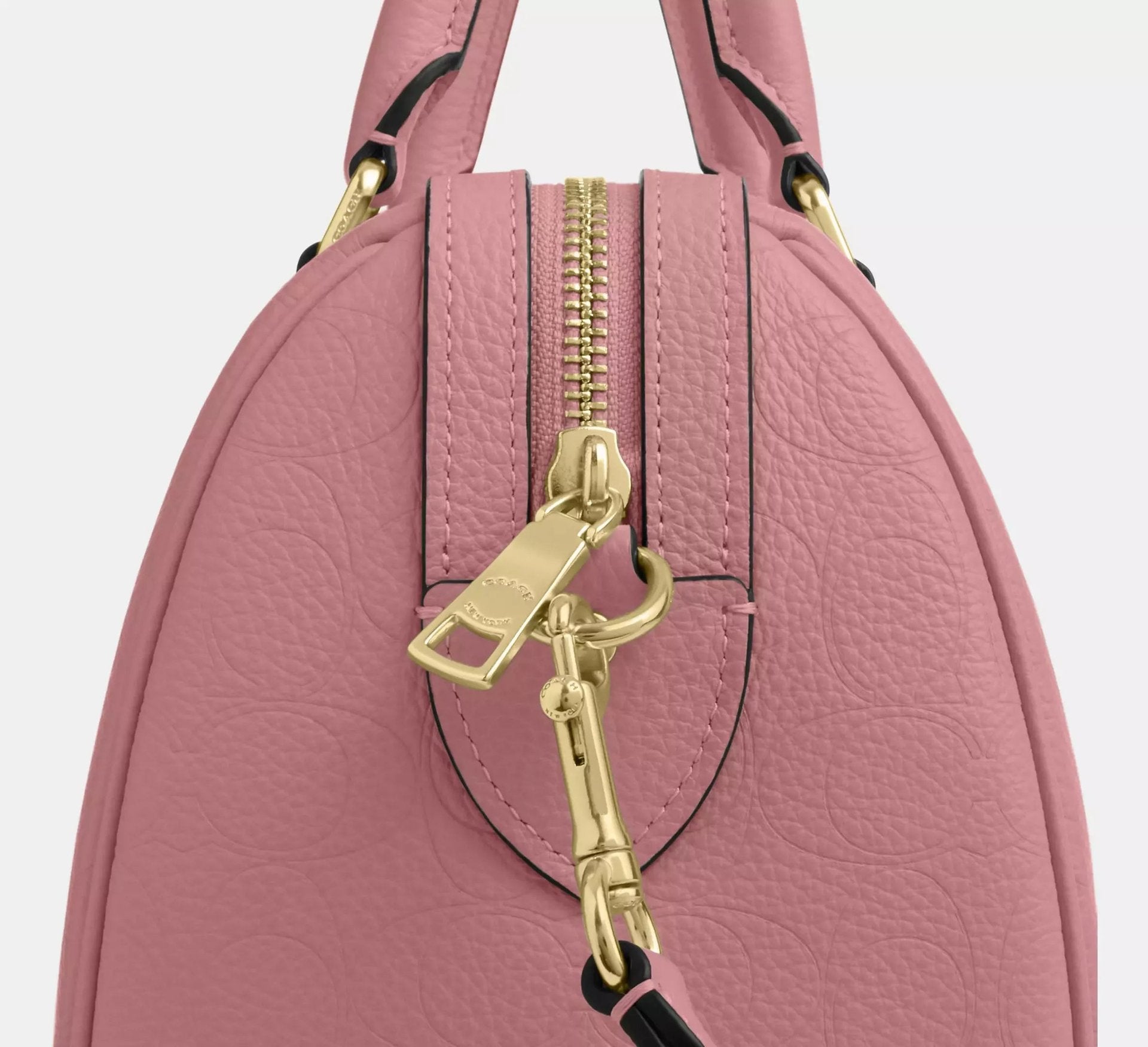 Coach Rowan Satchel Bag In Signature Leather – Gold/Peony - Sneaker Türkiye