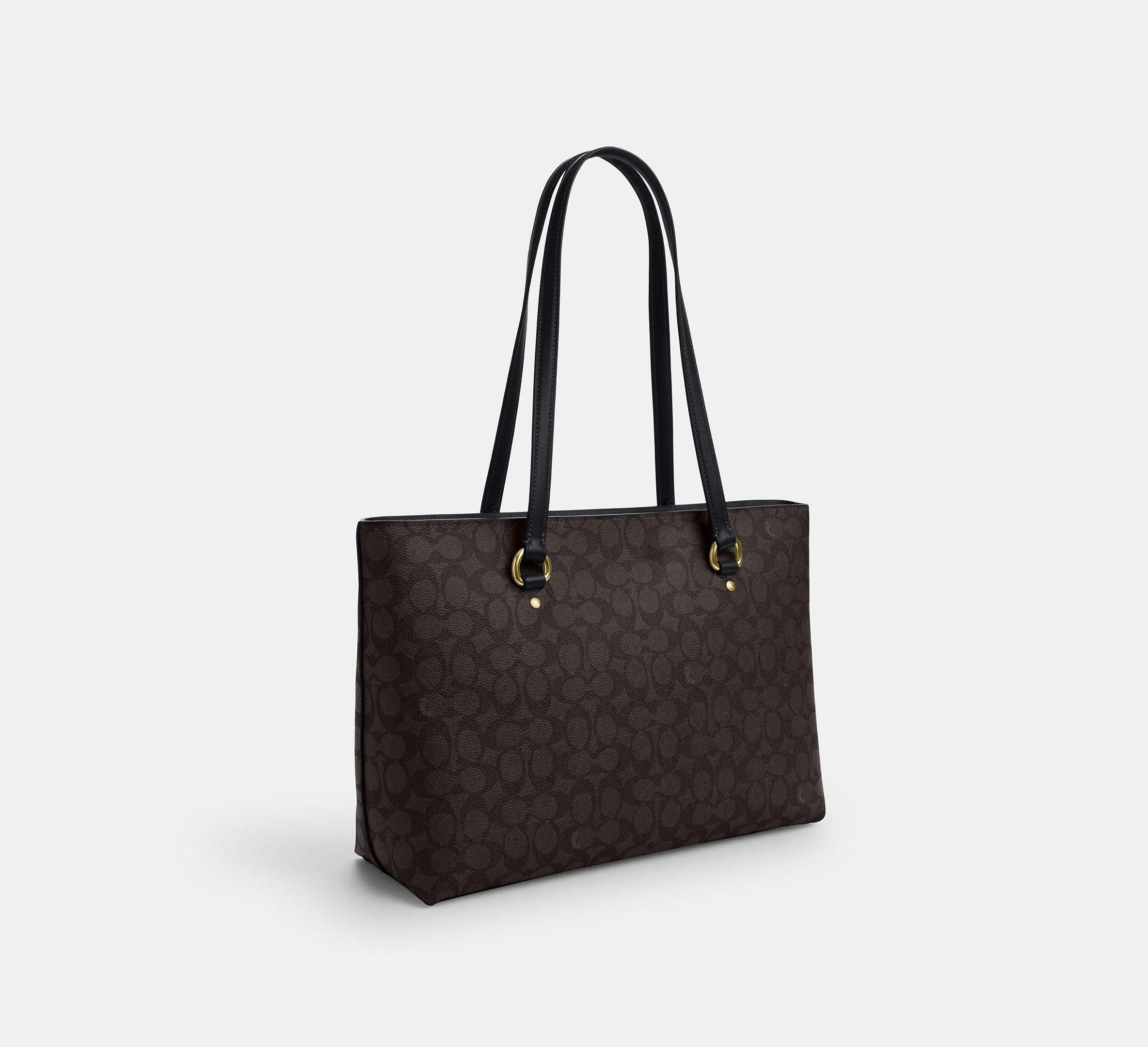 Coach Station Tote Bag In Signature – Gold/Walnut/Black - Sneaker Türkiye