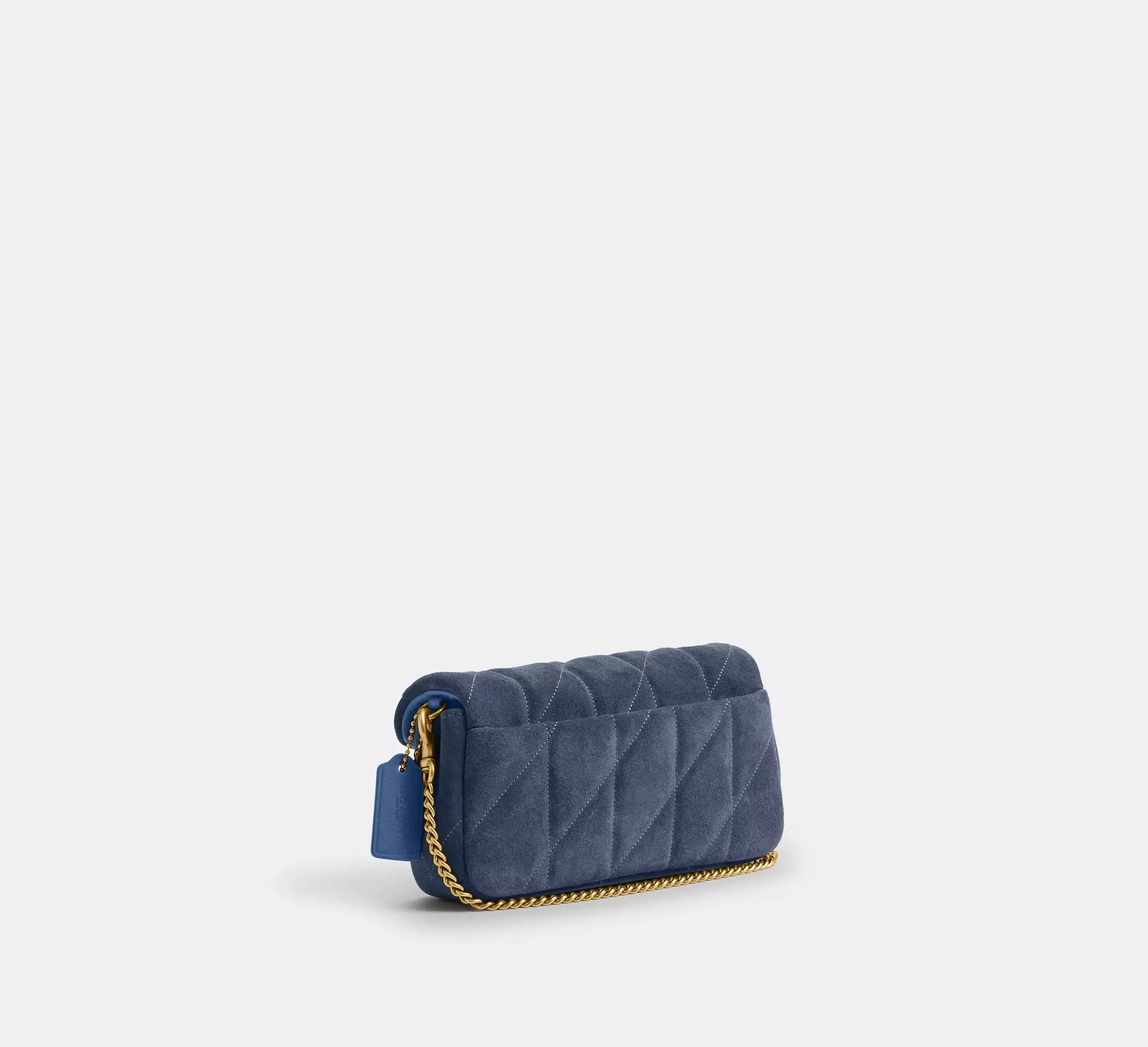 Coach Tabby Chain Crossbody Bag 19 With Quilting – Suede/Brass/Light Denim - Sneaker Türkiye