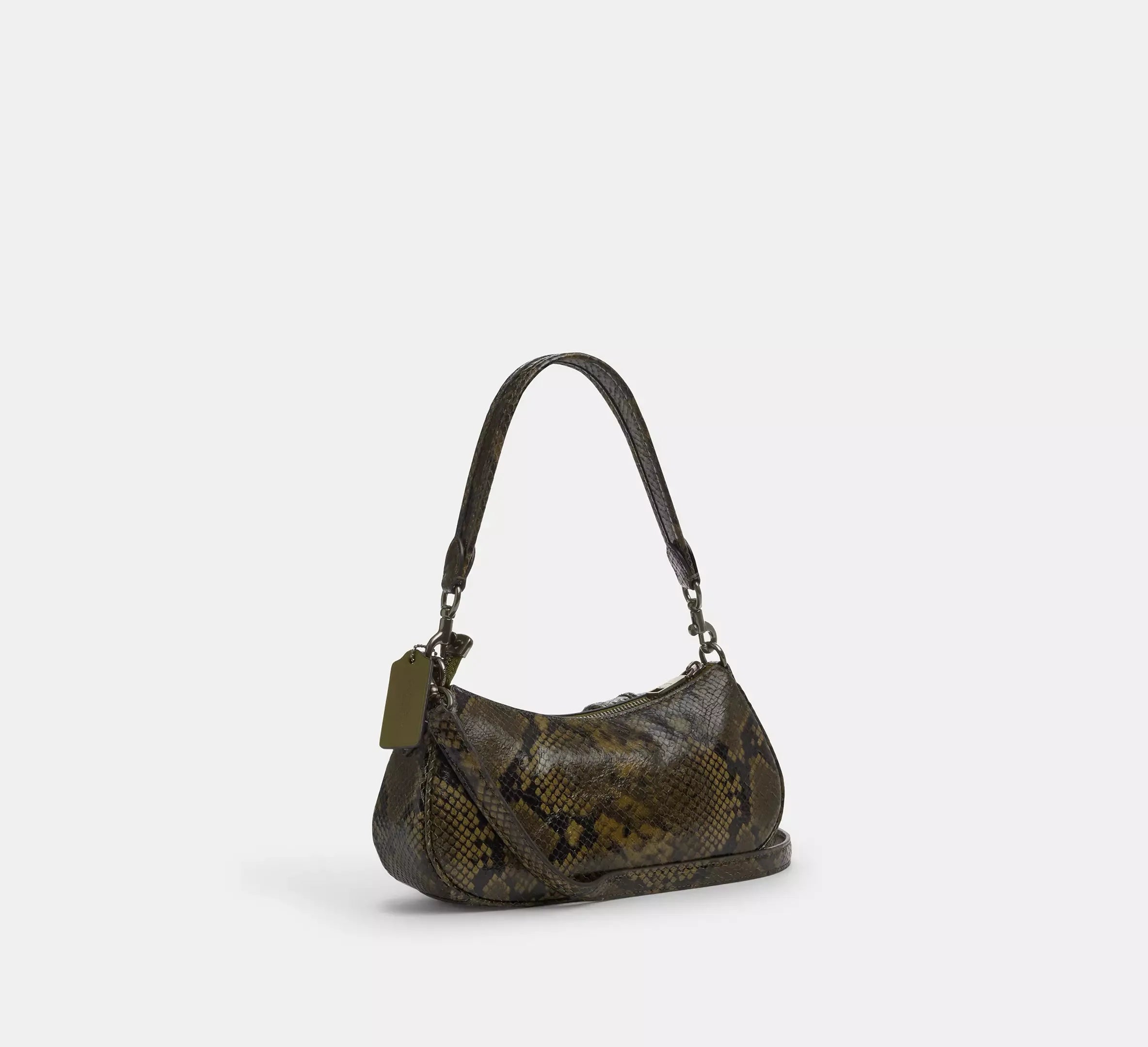 Coach Ashton Bag With Snake Print – Gunmetal/Olive Multi - Sneaker Türkiye