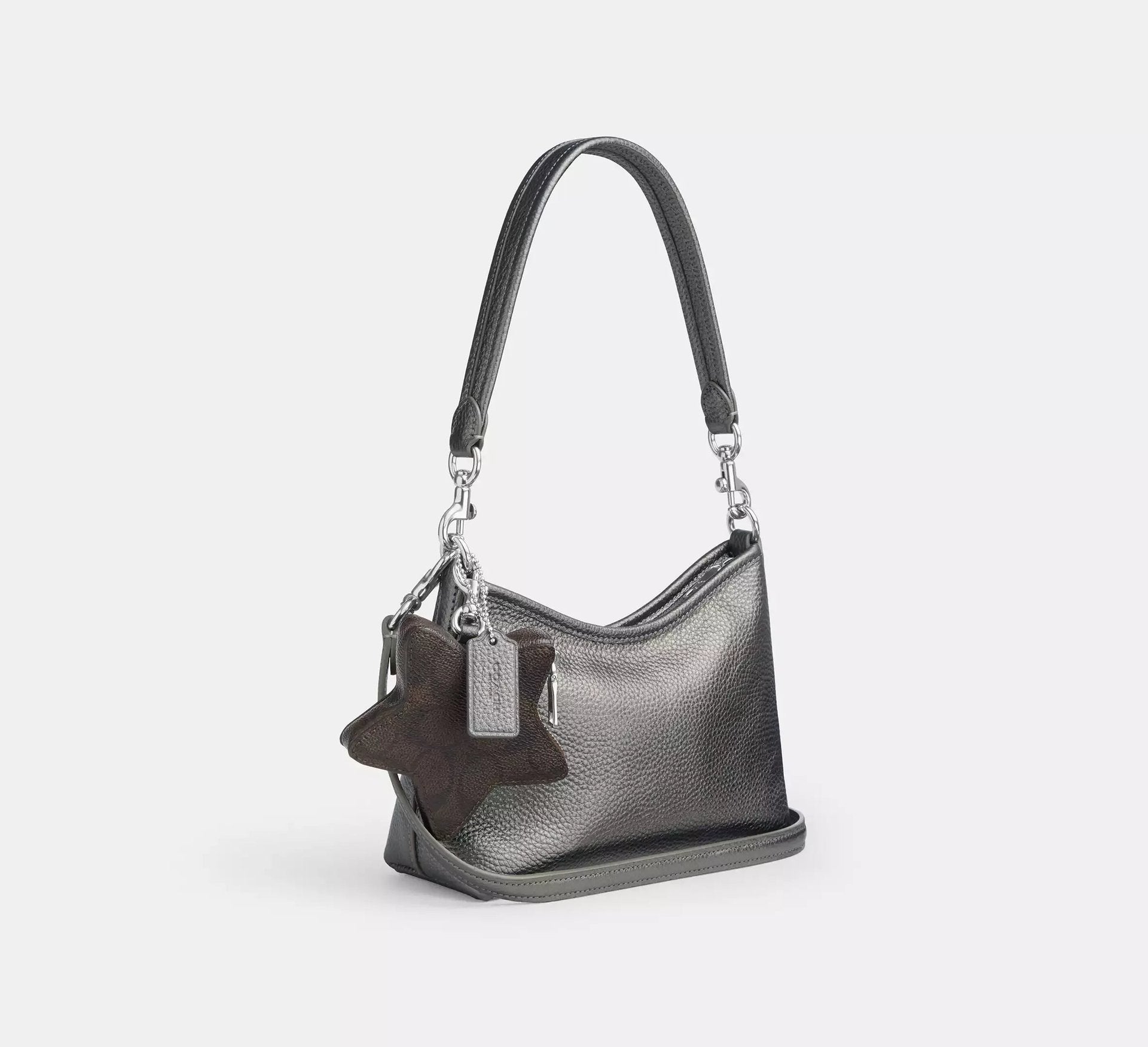 Coach Laurel Small Shoulder Bag With Star Charm – Silver/Metallic Graphite/Walnut - Sneaker Türkiye