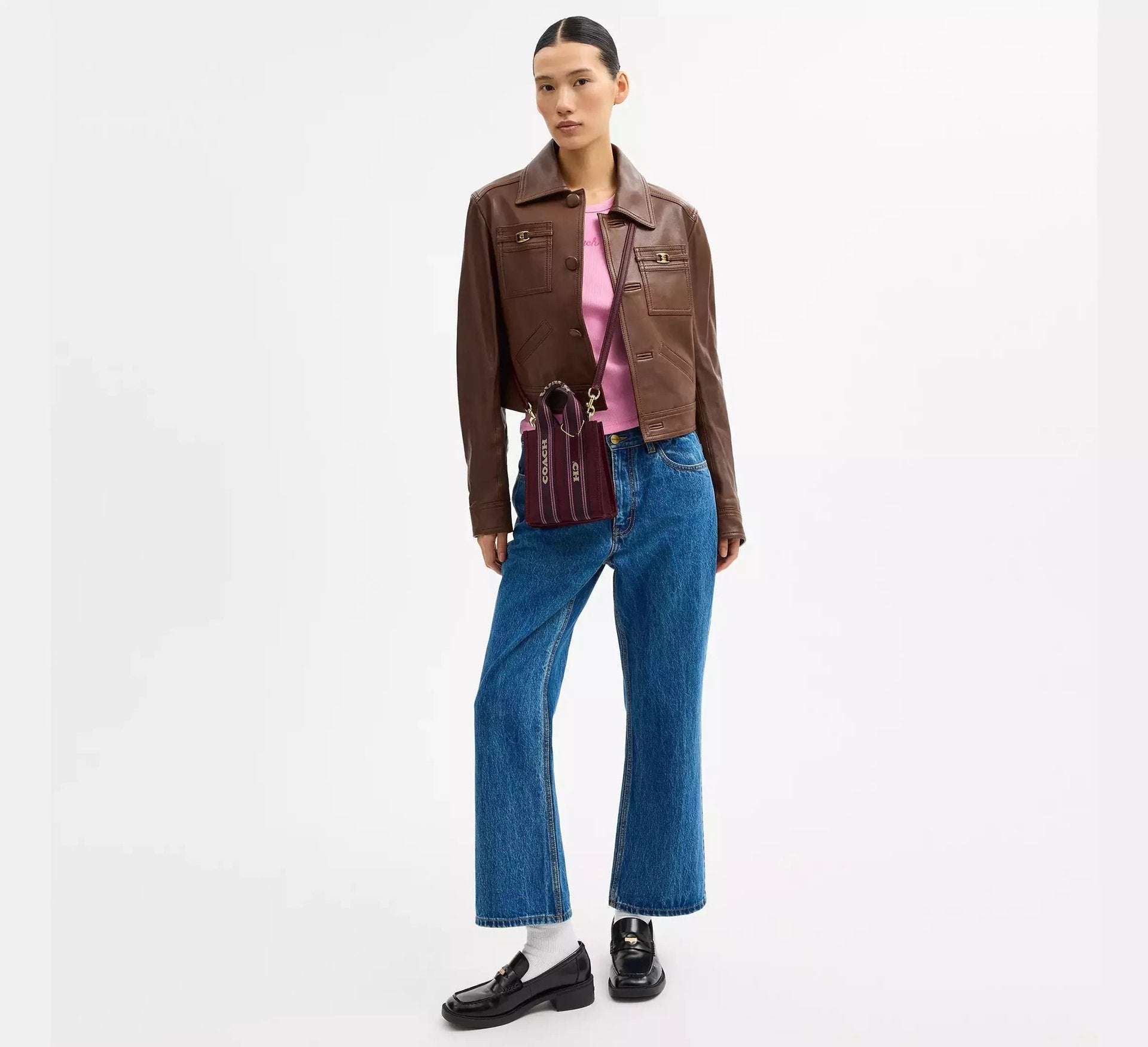 Coach Smith Mini Tote Bag – Gold/Dark Wine - Sneaker Türkiye
