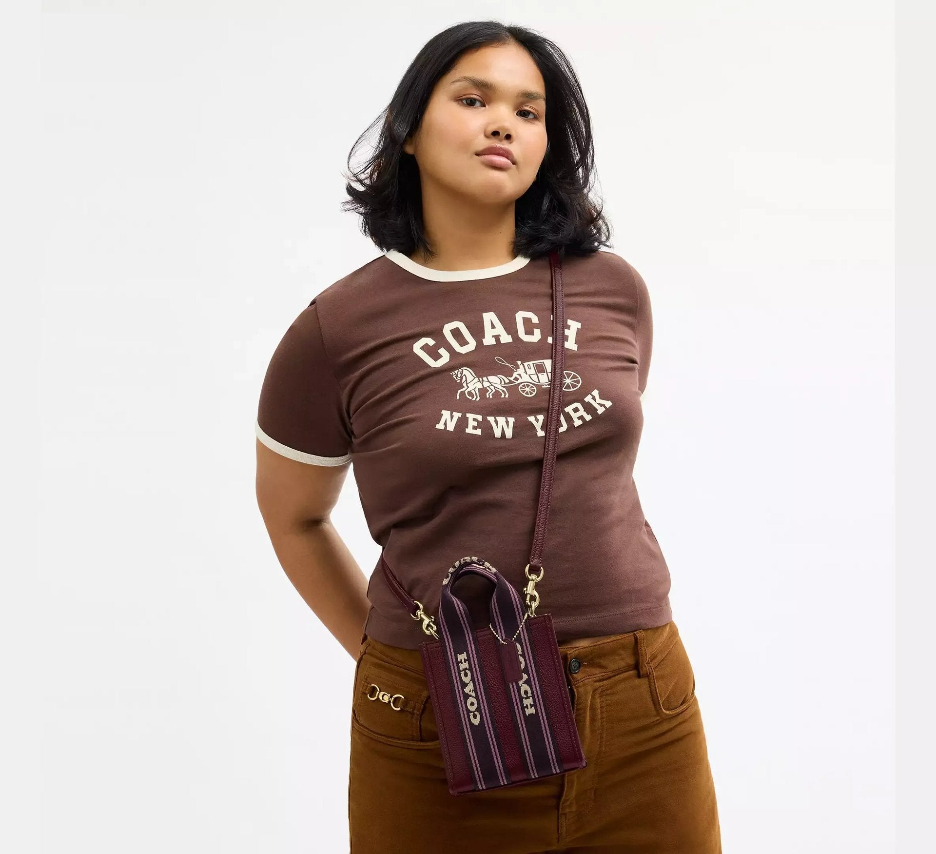 Coach Smith Mini Tote Bag – Gold/Dark Wine - Sneaker Türkiye