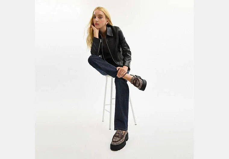 Coach Lucy Loafer In Signature Jacquard-Oak/Maple - Sneaker Türkiye