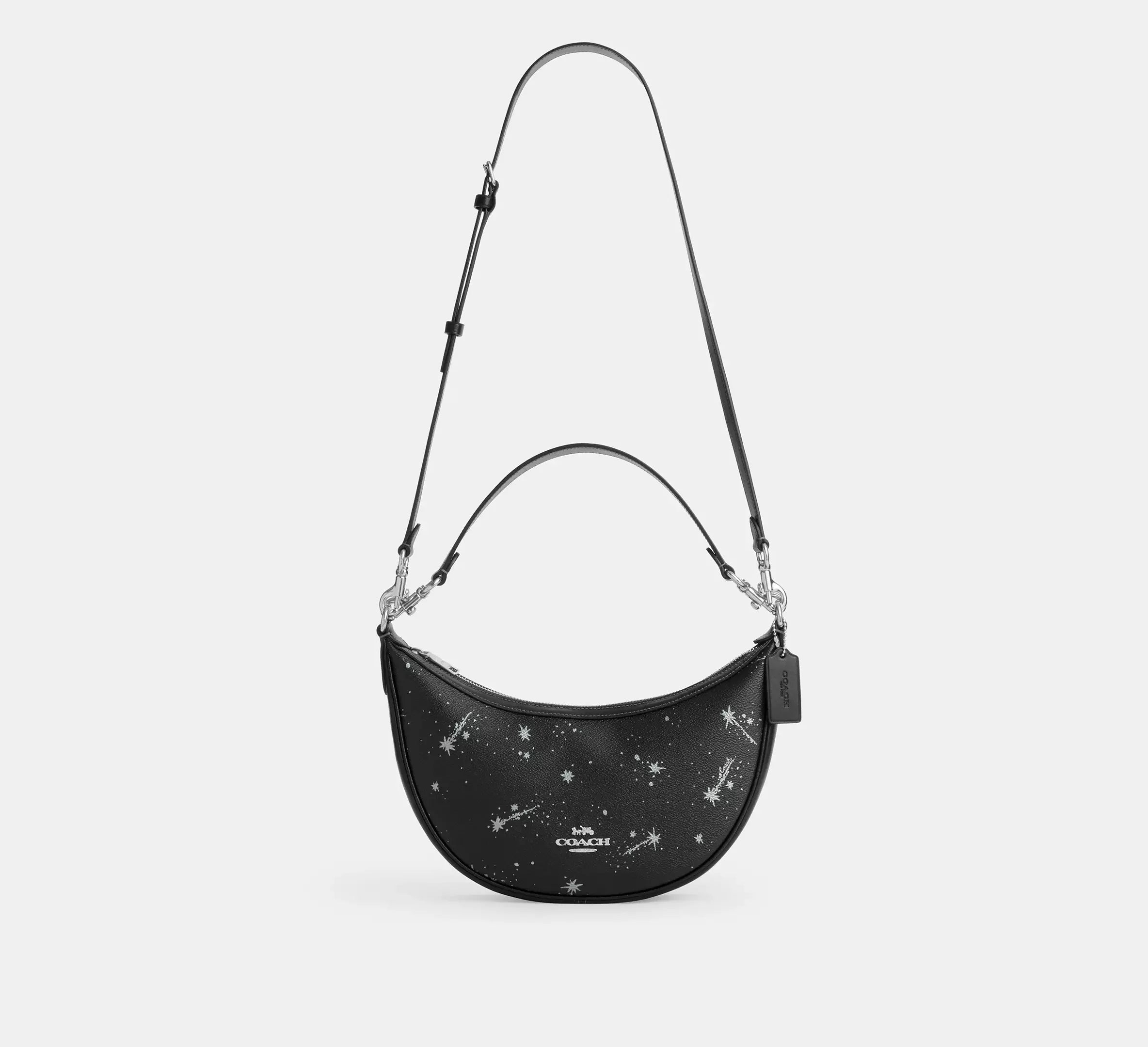 Coach Aria Shoulder Bag With Star Print – Silver/Black Multi - Sneaker Türkiye