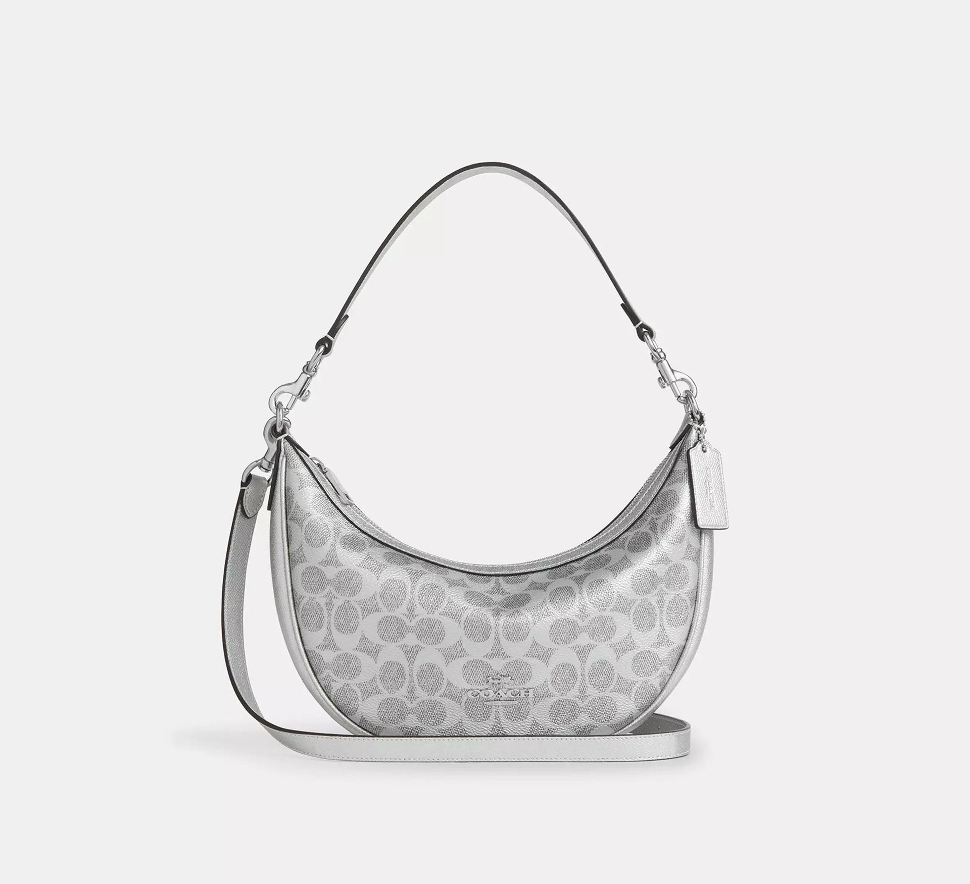 Coach Aria Shoulder Bag In Signature – Sv/Gray/Silver - Sneaker Türkiye