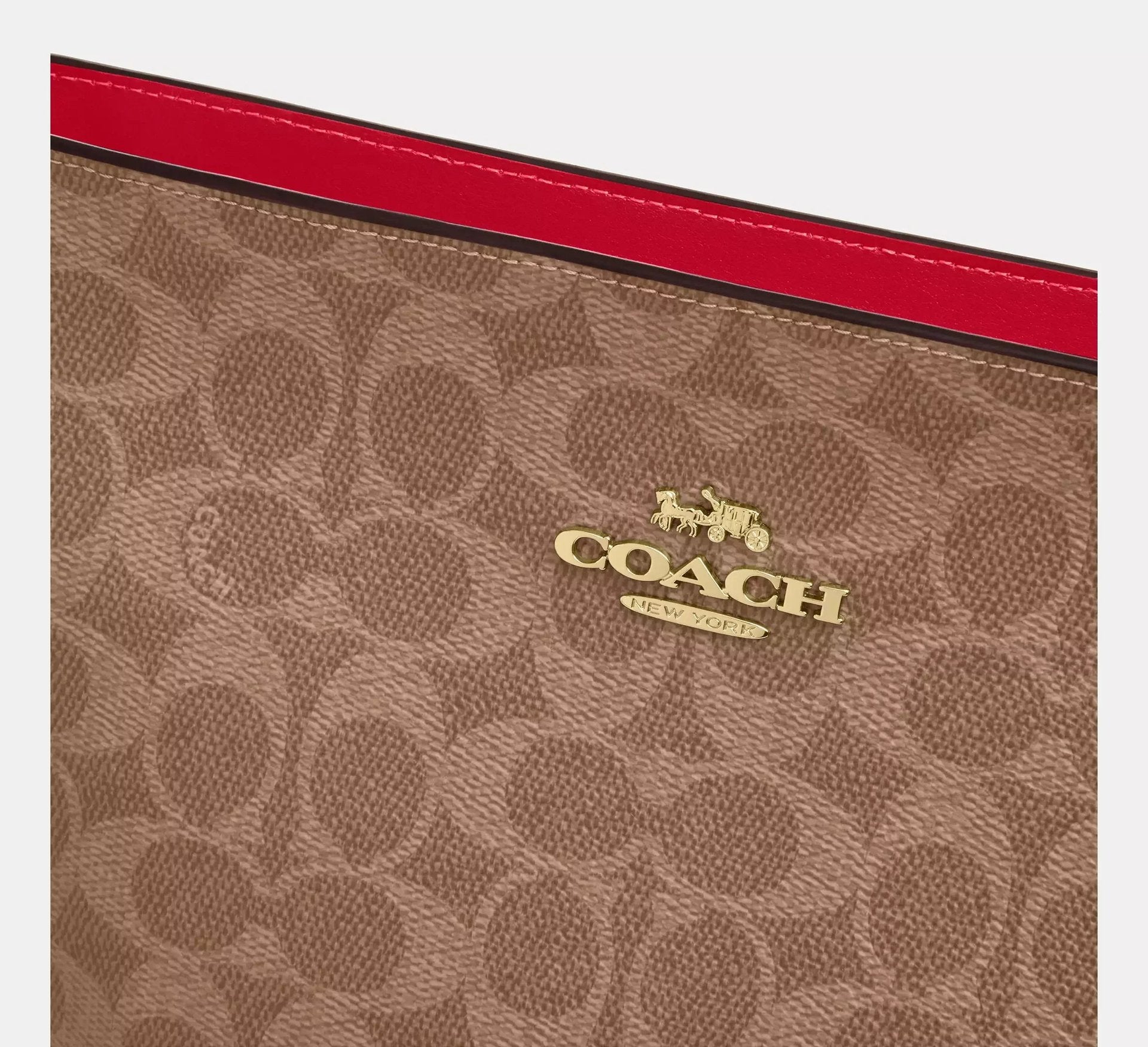 Coach Logan Duffle Bag In Signature – Gold/Tan/Carnation - Sneaker Türkiye