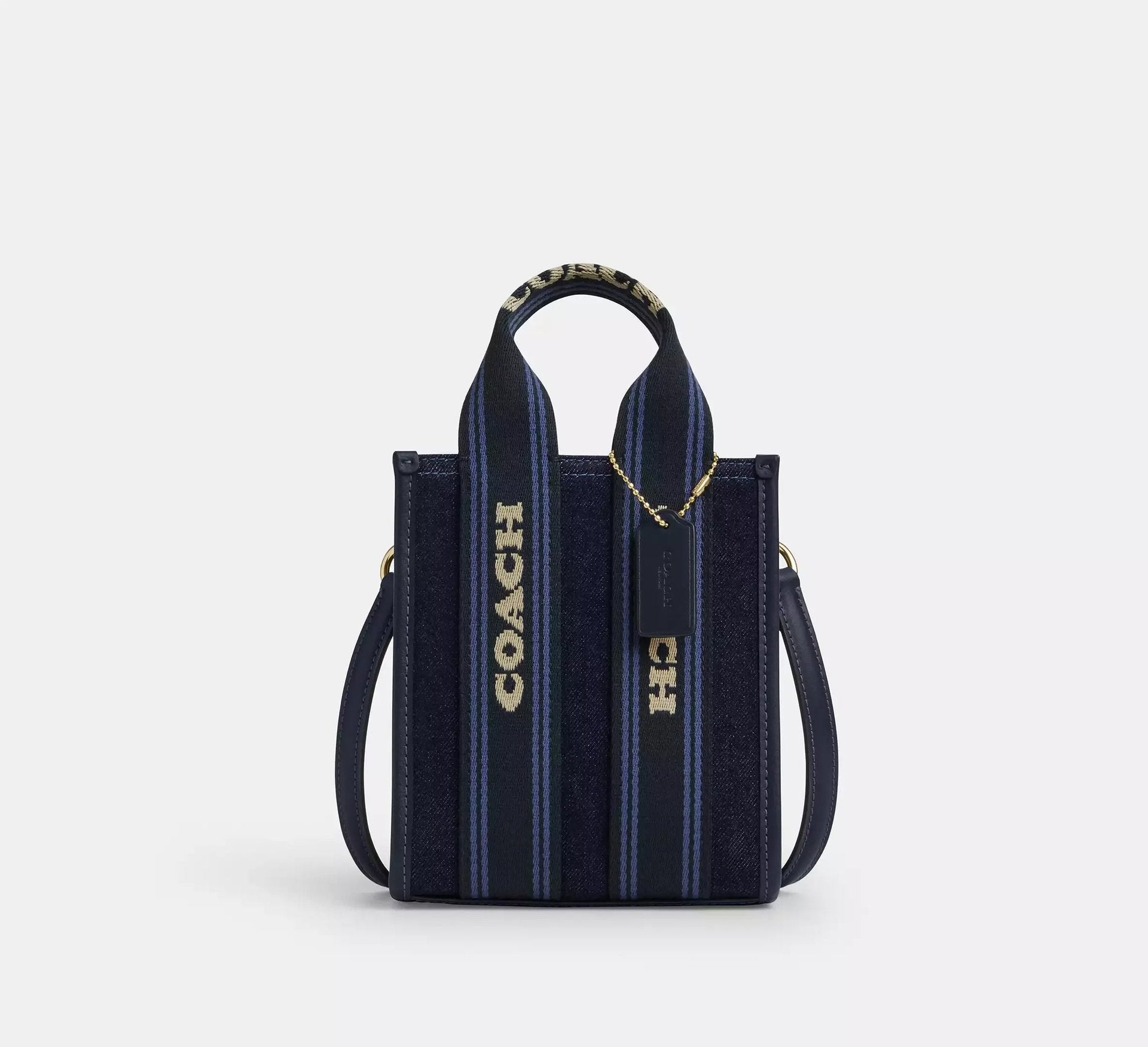 Coach Smith Mini Tote Bag In Regenerative Cotton – Gold/Dark Den Gold Multi - Sneaker Türkiye