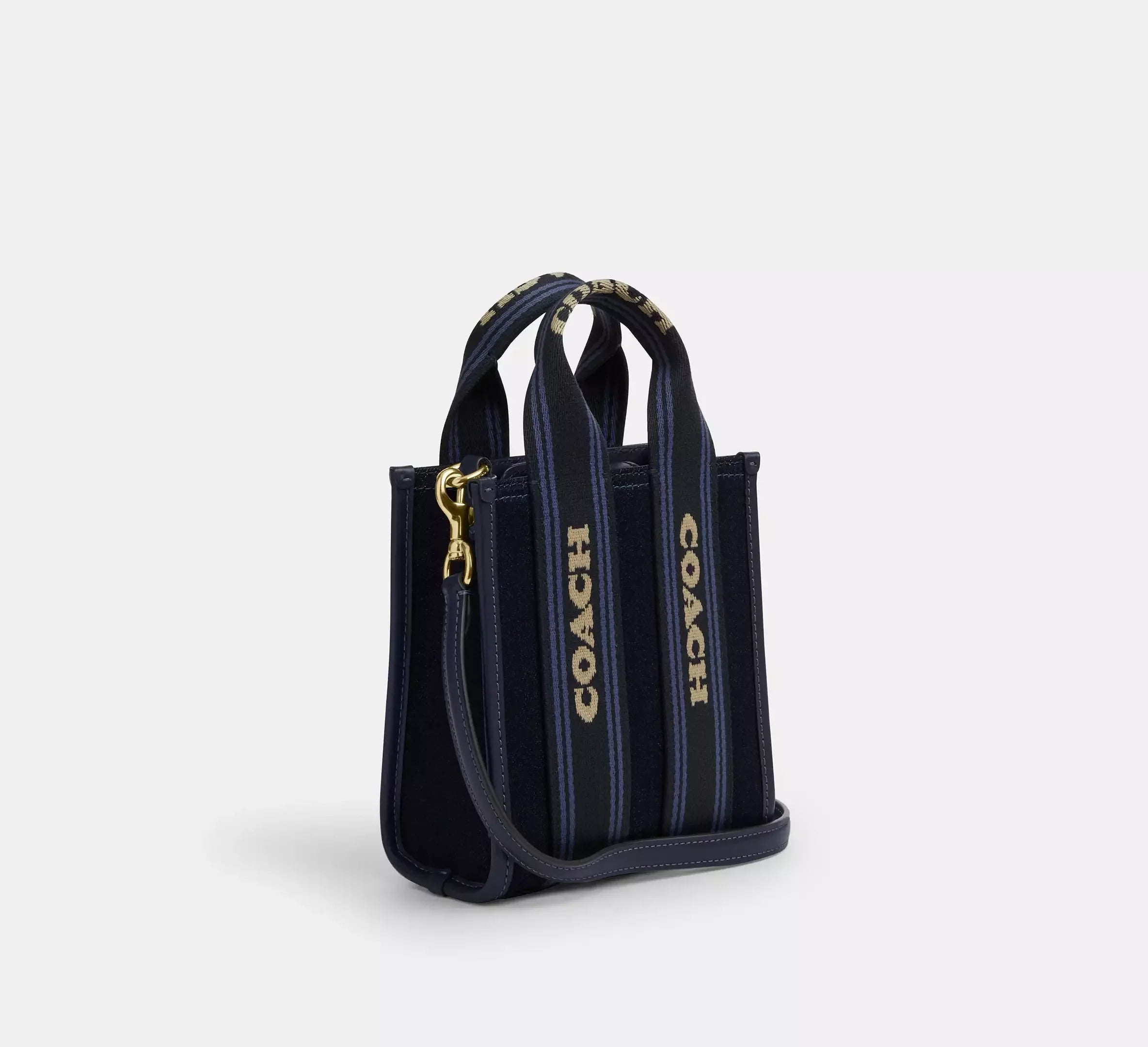 Coach Smith Mini Tote Bag In Regenerative Cotton – Gold/Dark Den Gold Multi - Sneaker Türkiye