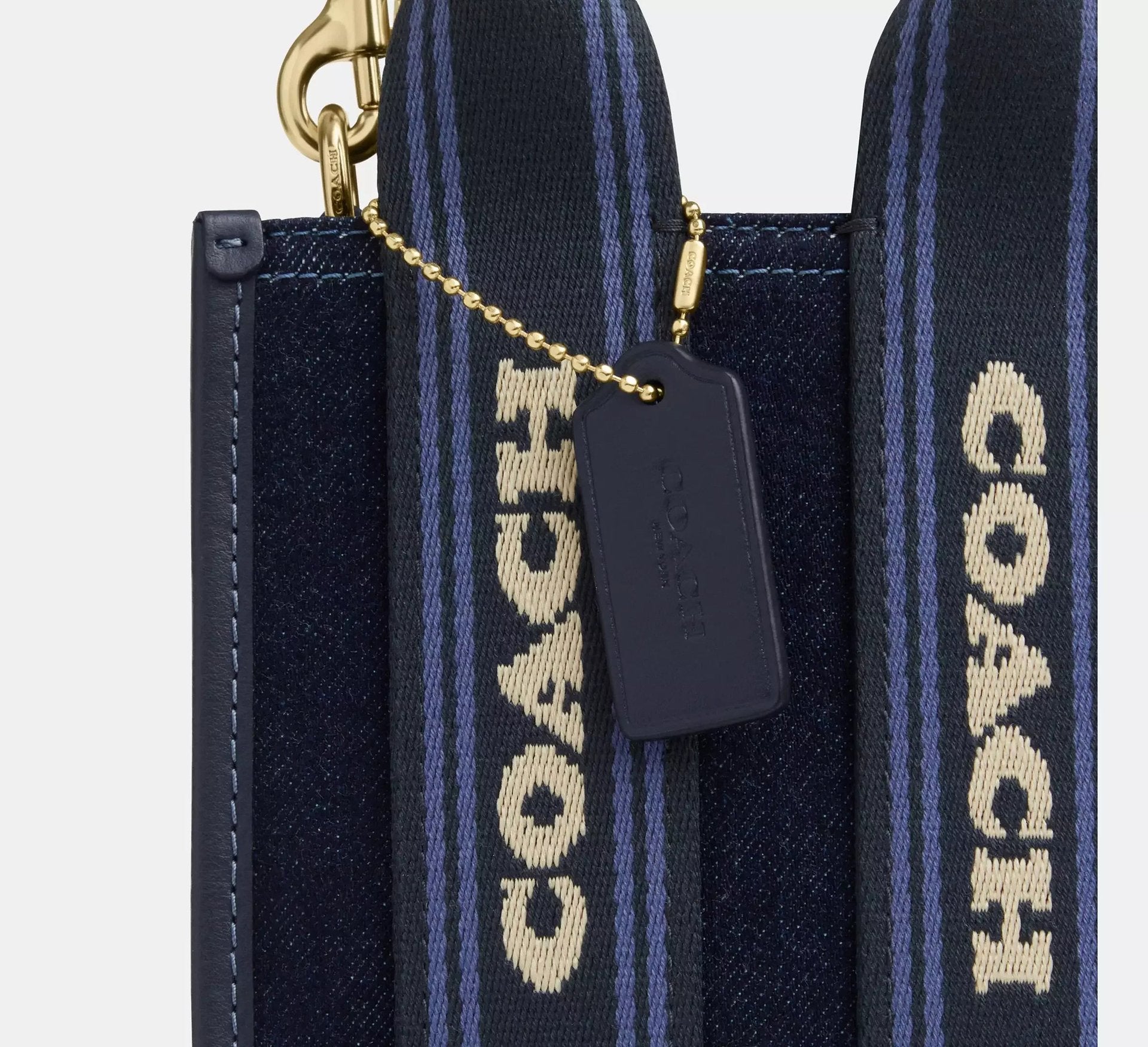 Coach Smith Mini Tote Bag In Regenerative Cotton – Gold/Dark Den Gold Multi - Sneaker Türkiye