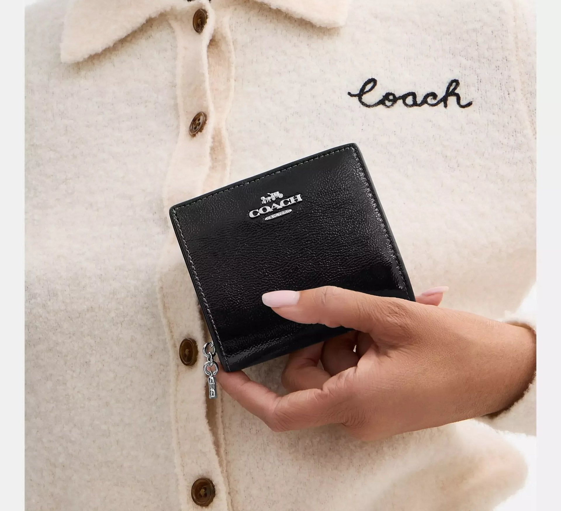 Coach Snap Wallet – Silver/Black - Sneaker Türkiye