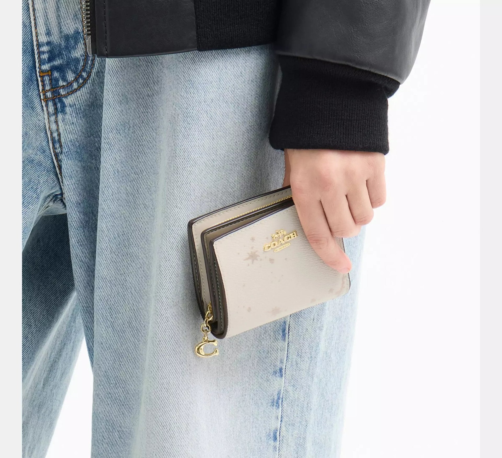 Coach Snap Wallet With Star Print – Gold/Chalk Multi - Sneaker Türkiye