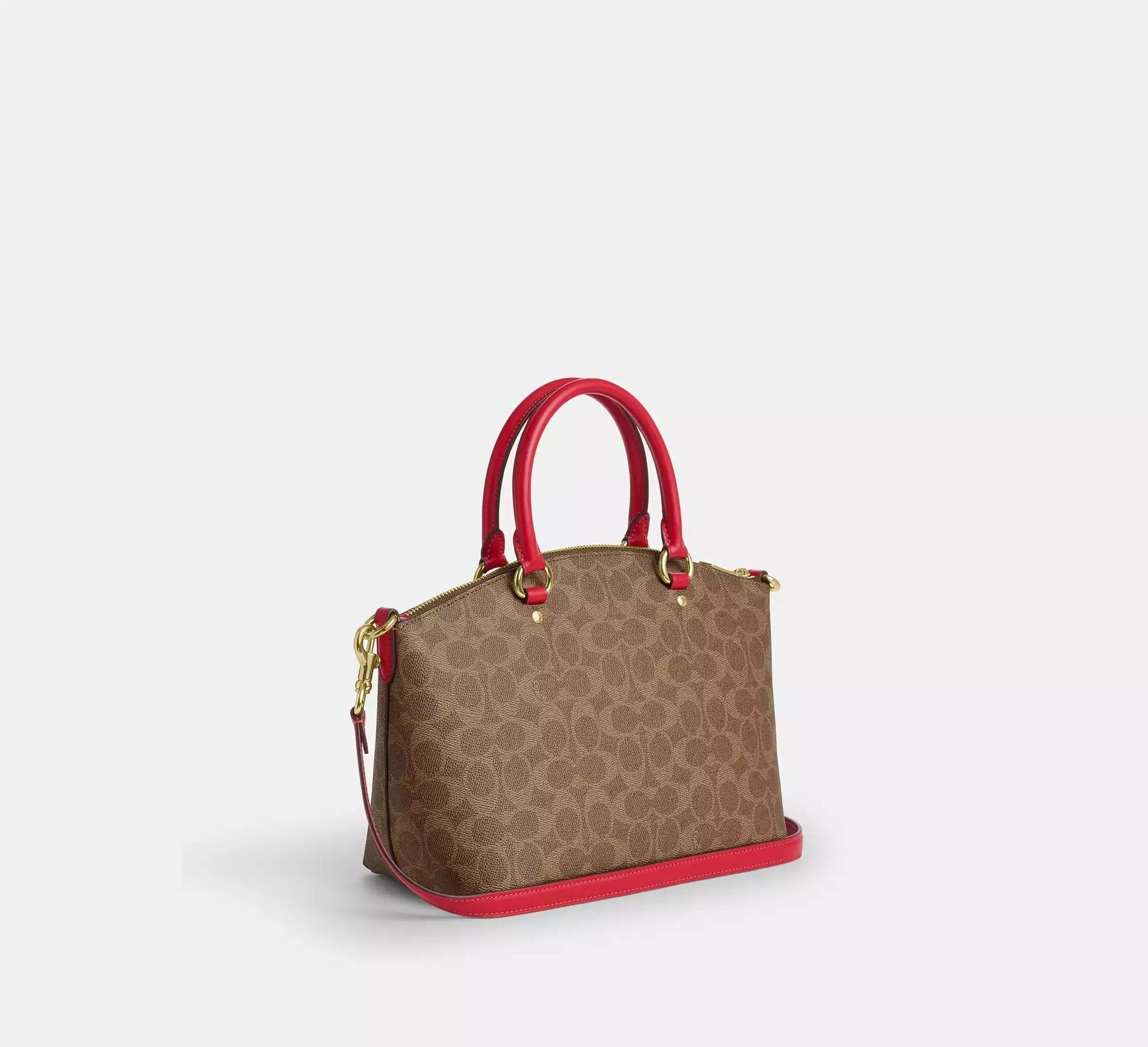 Coach Sadie Satchel Bag In Signature – Im/Tan/Carnation - Sneaker Türkiye