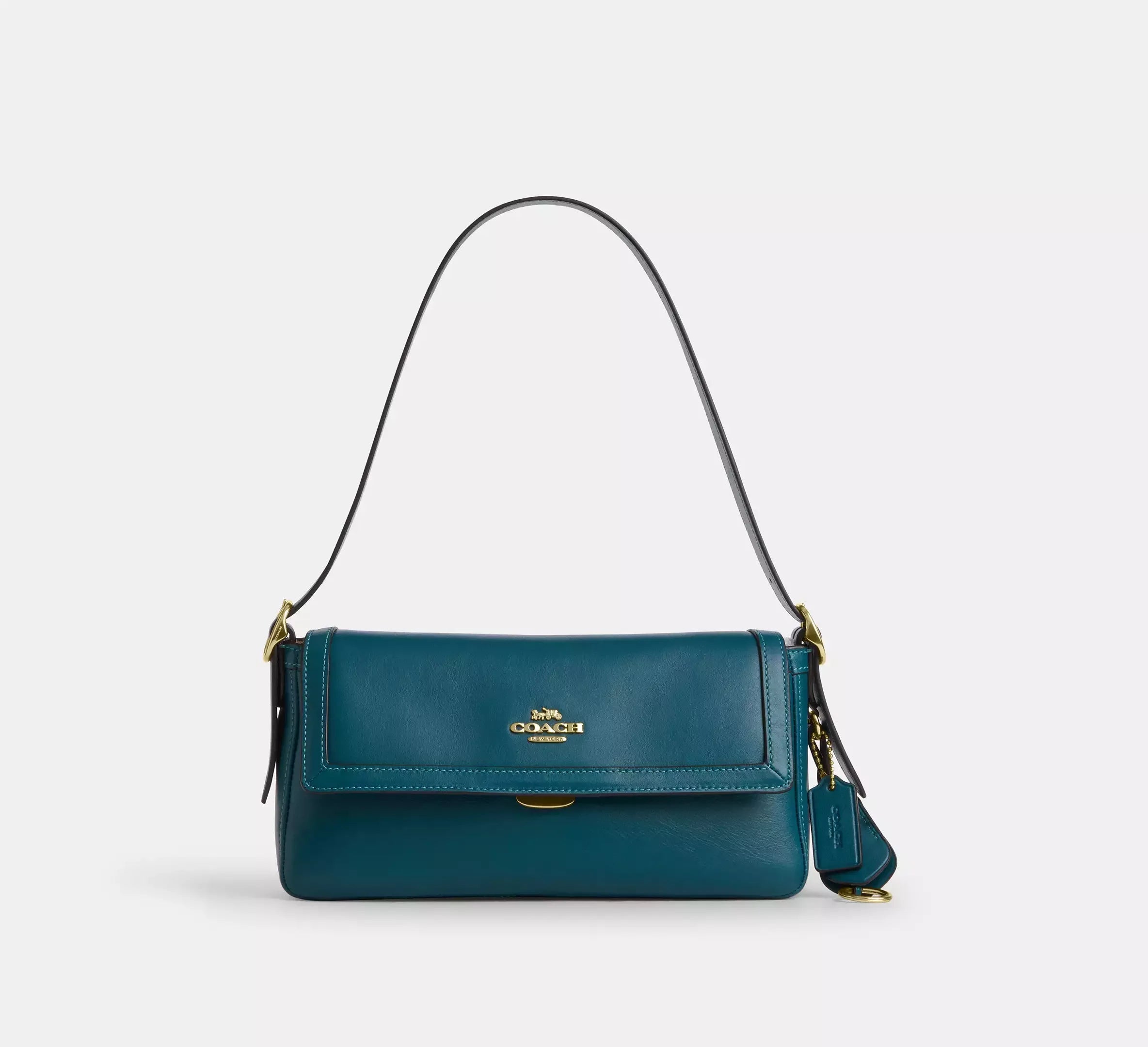 Coach Etta Small Flap Shoulder Bag – Gold/Teal Ink - Sneaker Türkiye