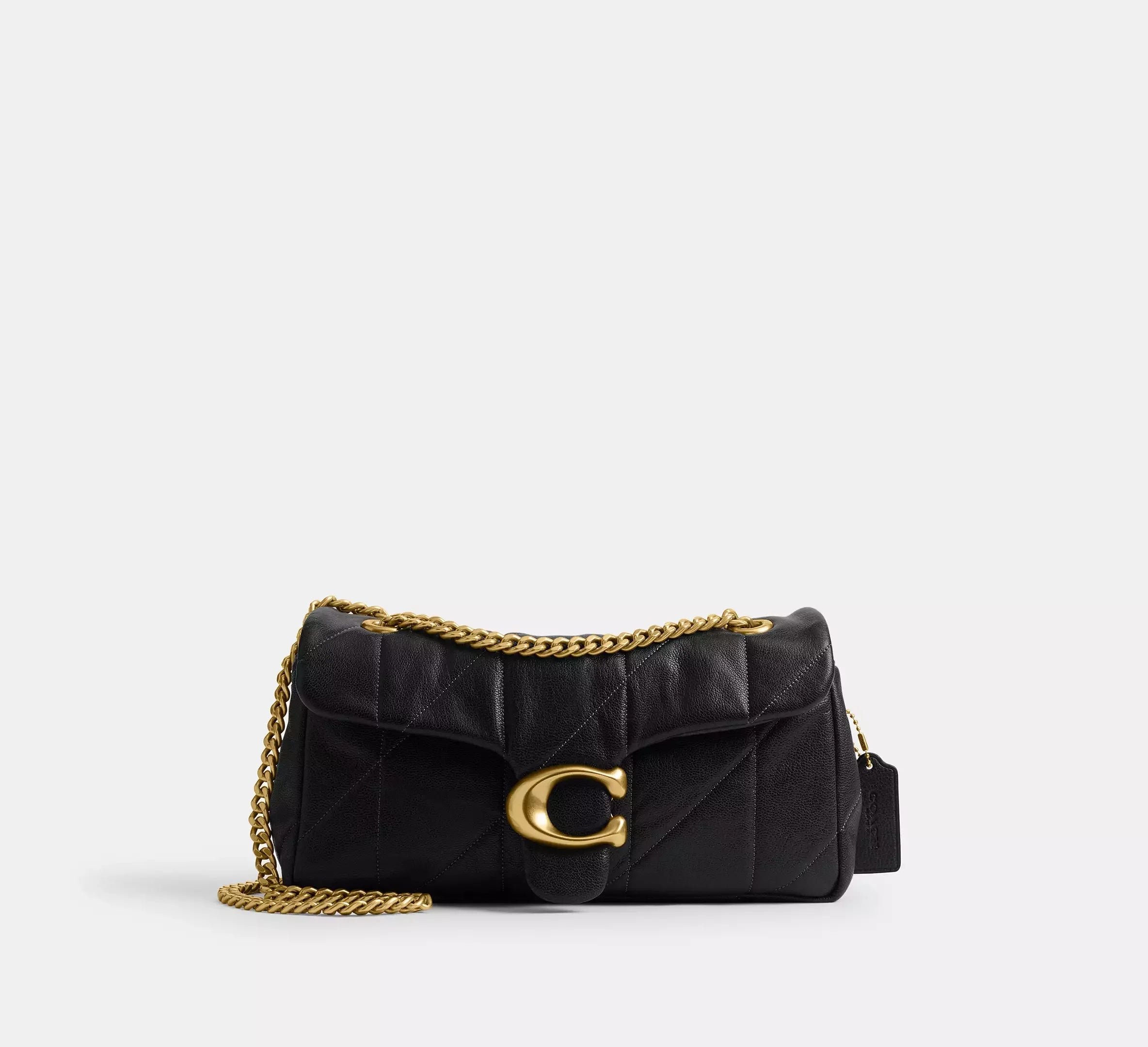 Coach Tabby Shoulder Bag 26 With Quilting – Brass/Black - Sneaker Türkiye