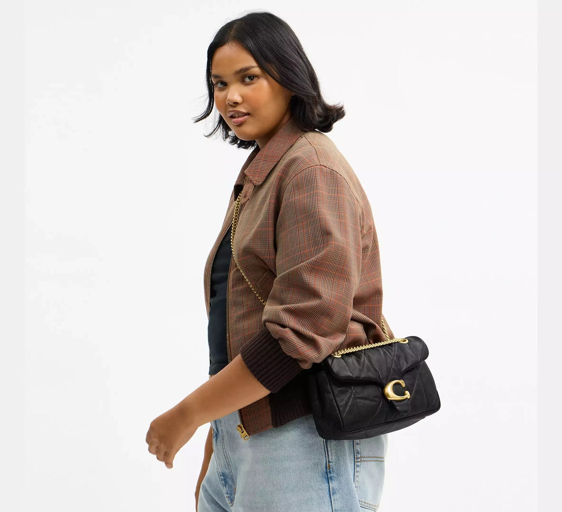 Coach Tabby Shoulder Bag 26 With Quilting – Brass/Black - Sneaker Türkiye