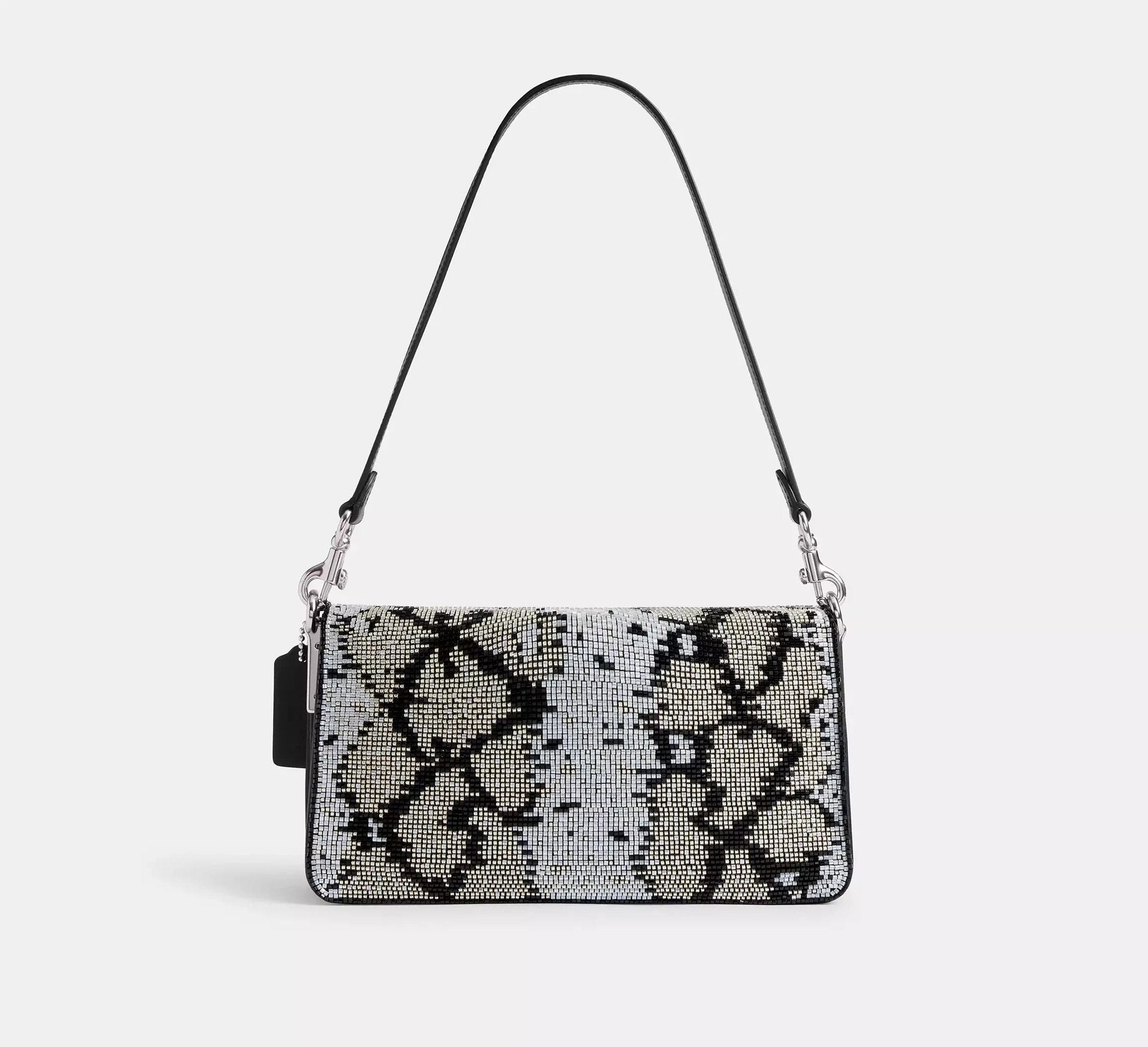 Coach Tabby Shoulder Bag 26 With Beaded Snake – Silver/Black - Sneaker Türkiye