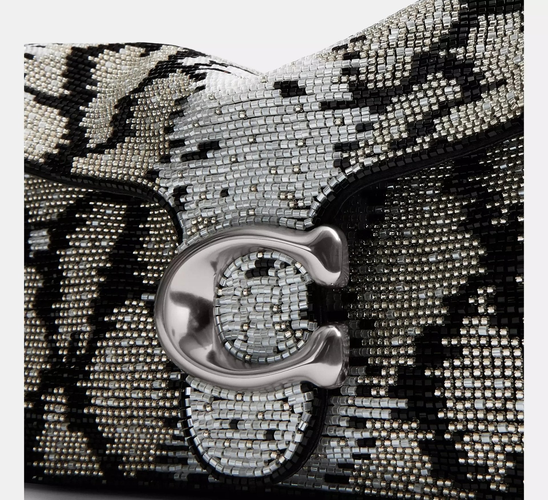 Coach Tabby Shoulder Bag 26 With Beaded Snake – Silver/Black - Sneaker Türkiye