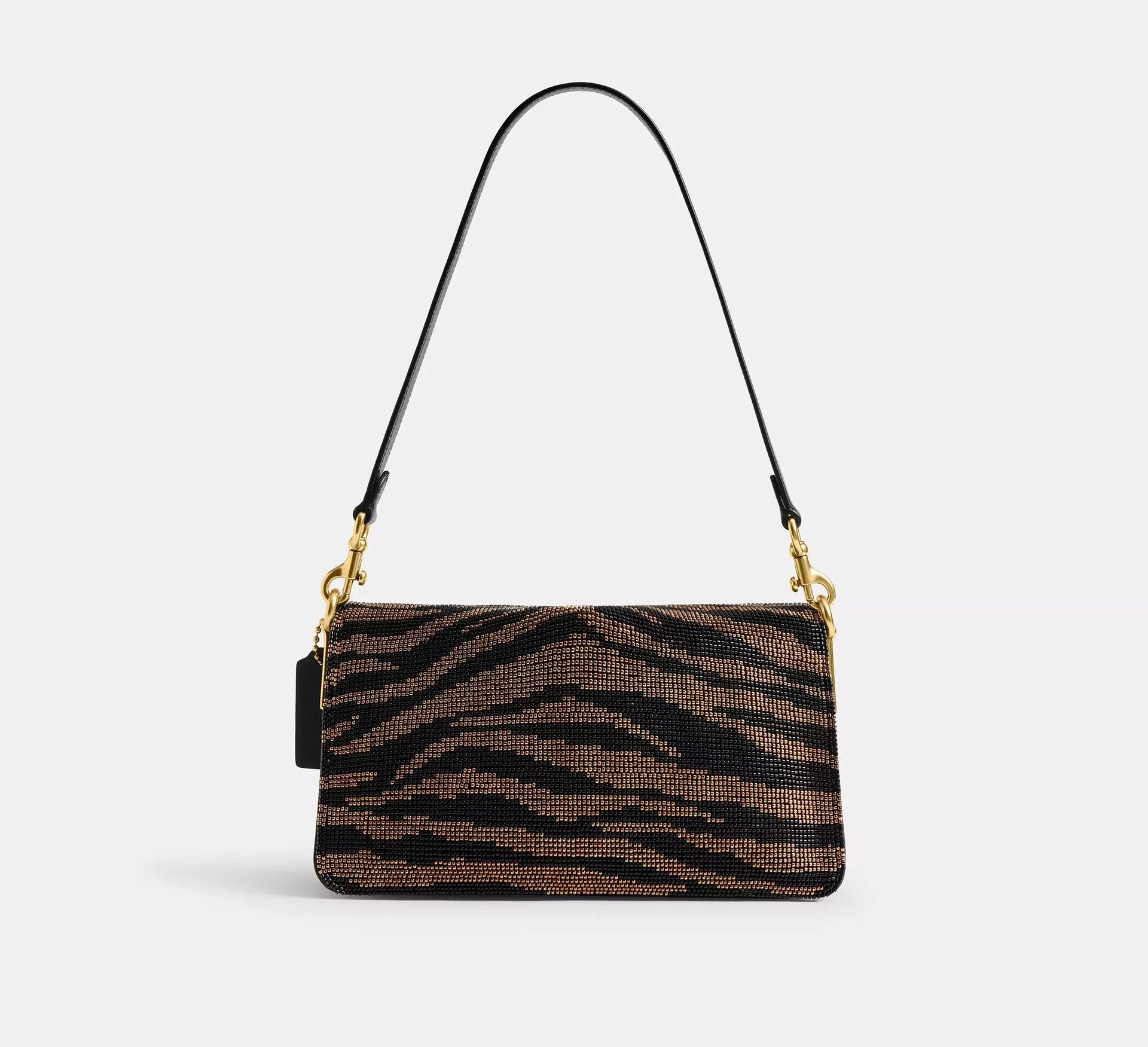 Coach Tabby Shoulder Bag 26 With Beaded Tiger – Brass/Black - Sneaker Türkiye