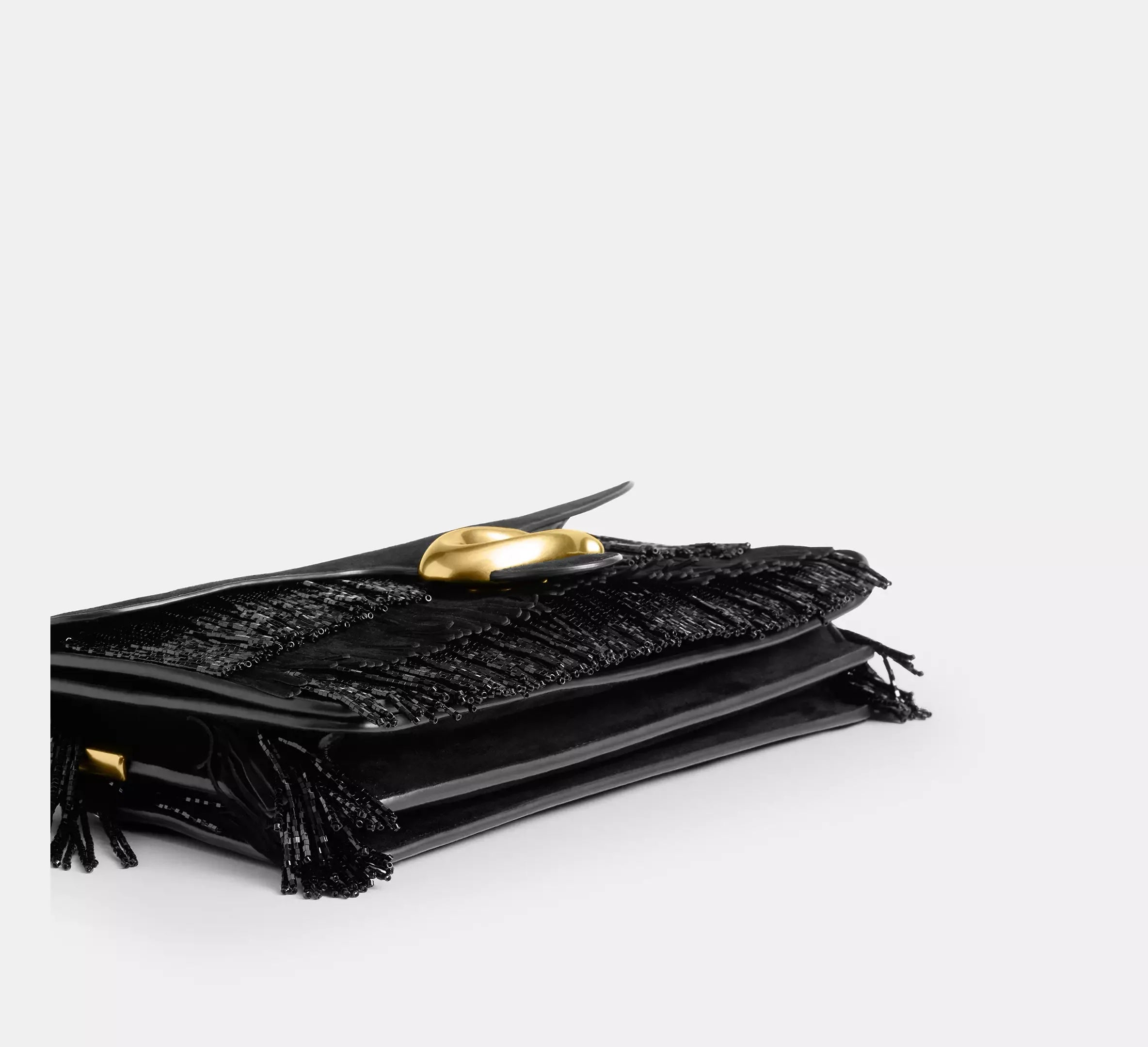 Coach Tabby Shoulder Bag 26 With Crystal Beaded Fringe – Brass/Black - Sneaker Türkiye