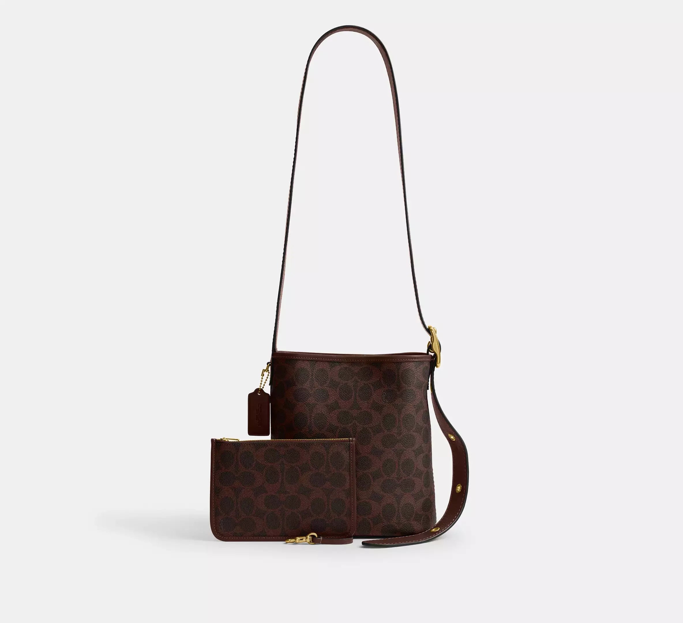 Coach Bleecker Bucket Bag 21 In Signature – Brass/Maple - Sneaker Türkiye