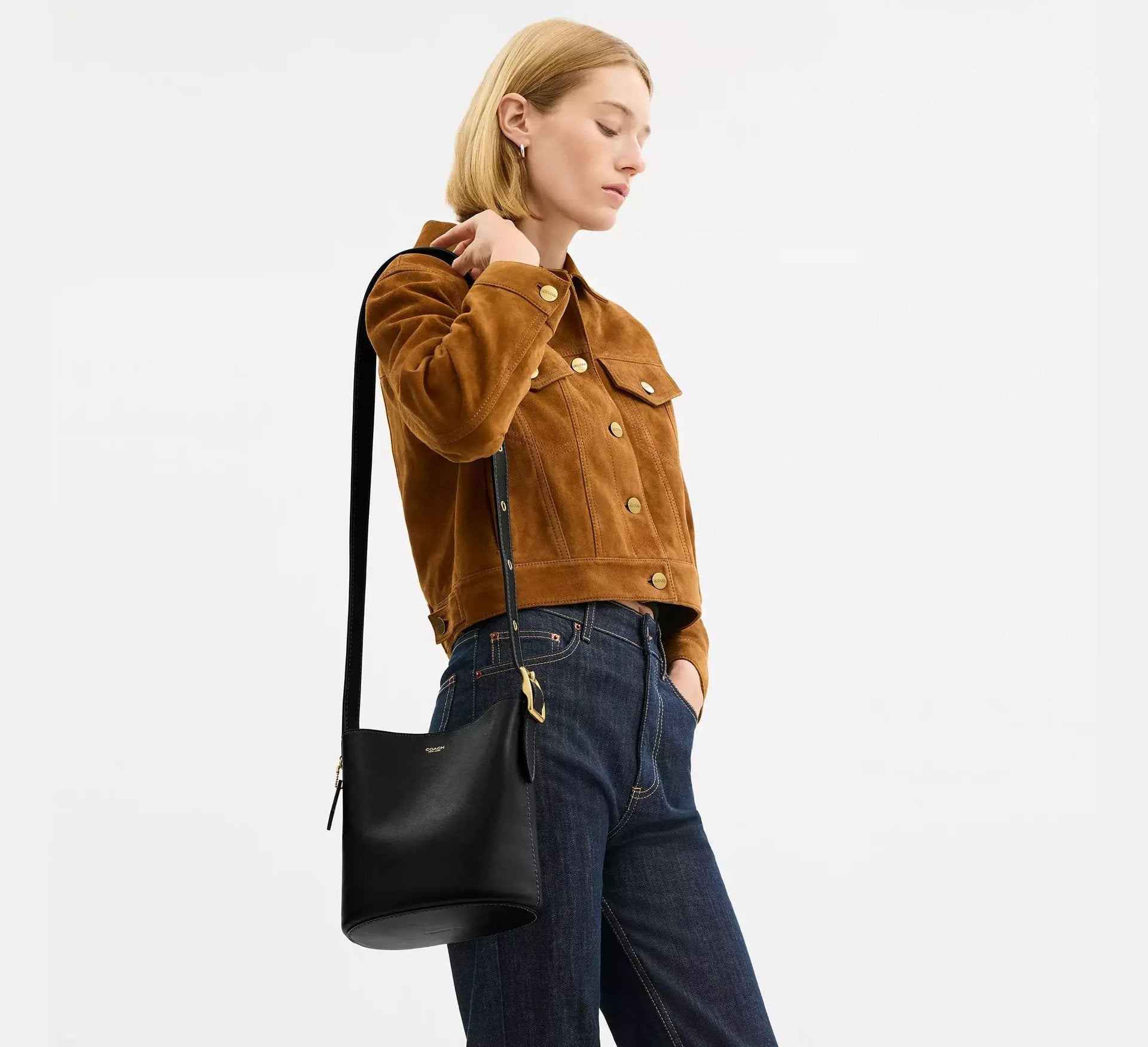 Coach Bleecker Bucket Bag 21 – Brass/Black - Sneaker Türkiye