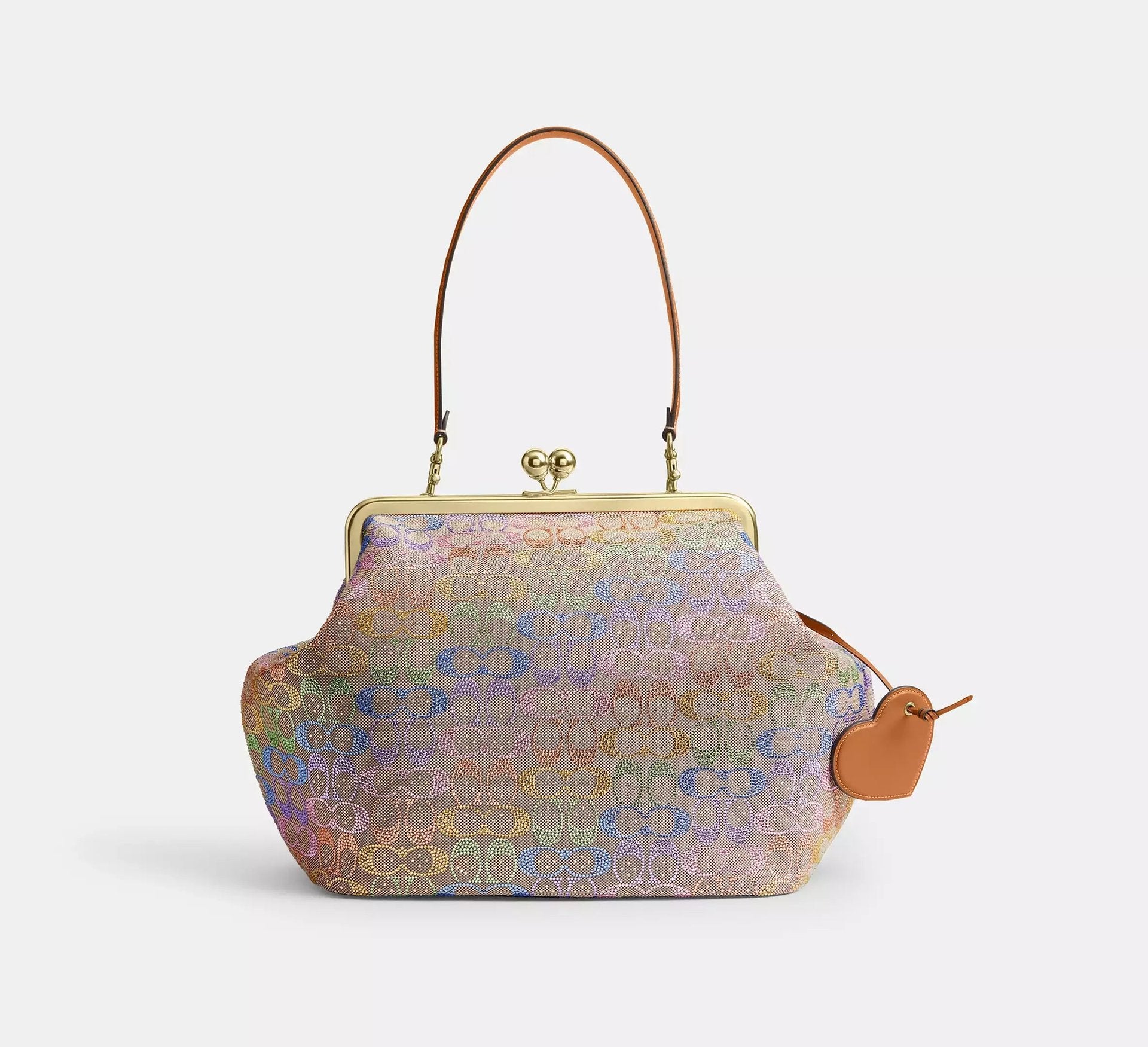 Coach Large Kisslock Frame Bag In Crystal Signature Jacquard SEZON – Brass/Rainbow Multi - Sneaker Türkiye