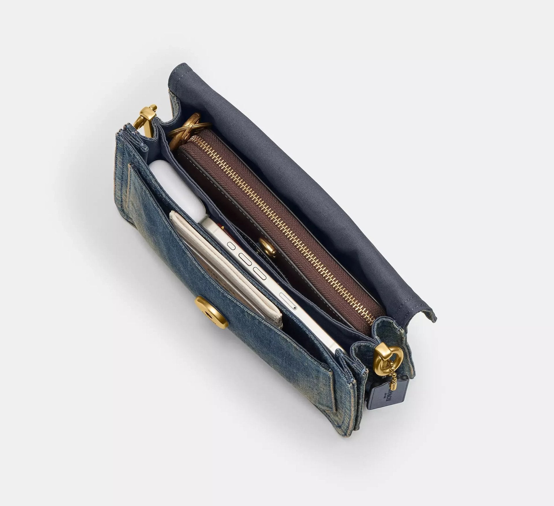Coach Tabby Shoulder Bag 26 In Regenerative Cotton Denim – Denim/Brass/Dark Indigo - Sneaker Türkiye