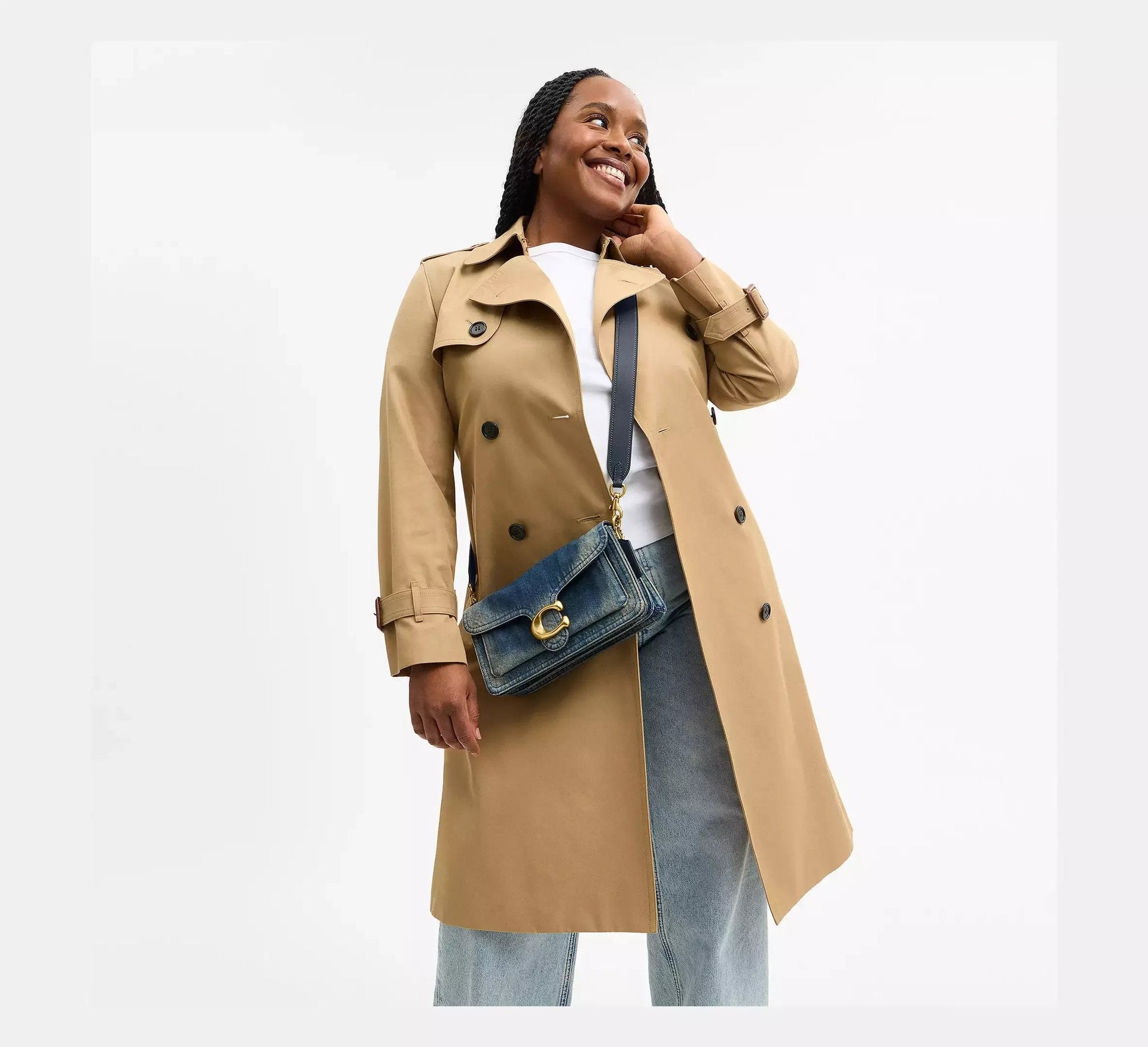 Coach Tabby Shoulder Bag 26 In Regenerative Cotton Denim – Denim/Brass/Dark Indigo - Sneaker Türkiye