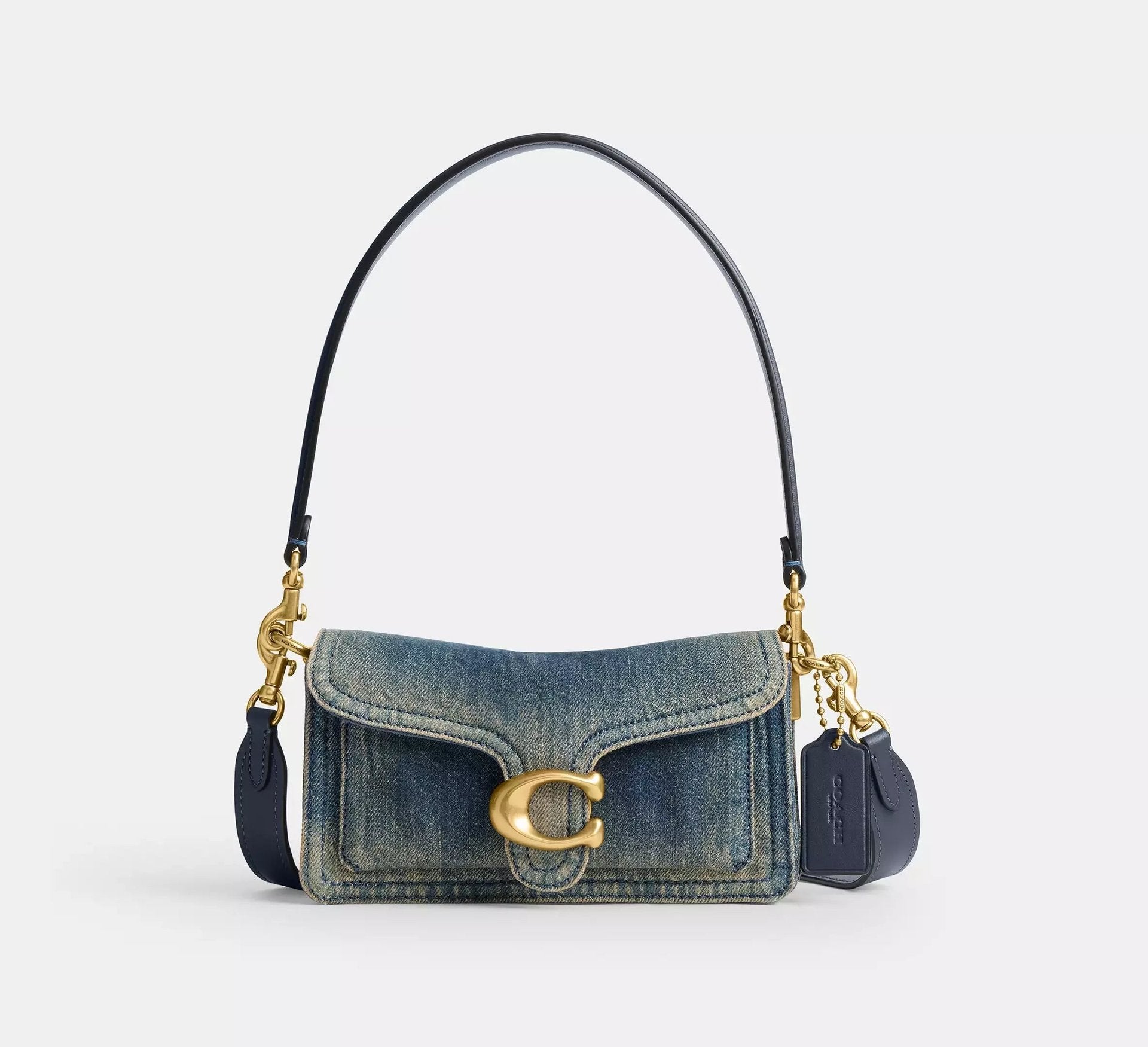 Coach Tabby Shoulder Bag 20 In Regenerative Cotton Denim – Denim/Brass/Dark Indigo - Sneaker Türkiye