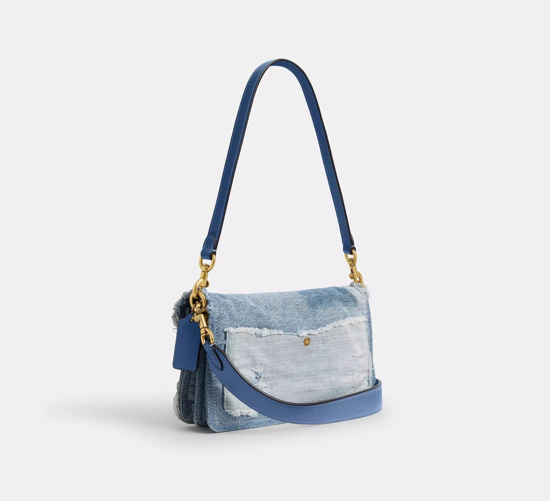 Coach Tabby Shoulder Bag 26 With Repurposed Denim Patchwork – Denim/Brass/Denim - Sneaker Türkiye