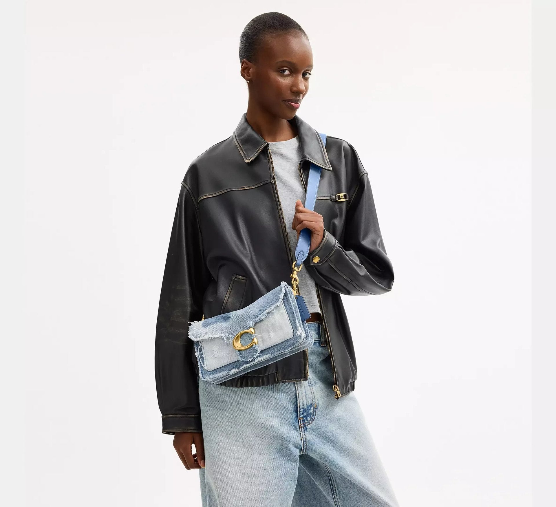 Coach Tabby Shoulder Bag 26 With Repurposed Denim Patchwork – Denim/Brass/Denim - Sneaker Türkiye