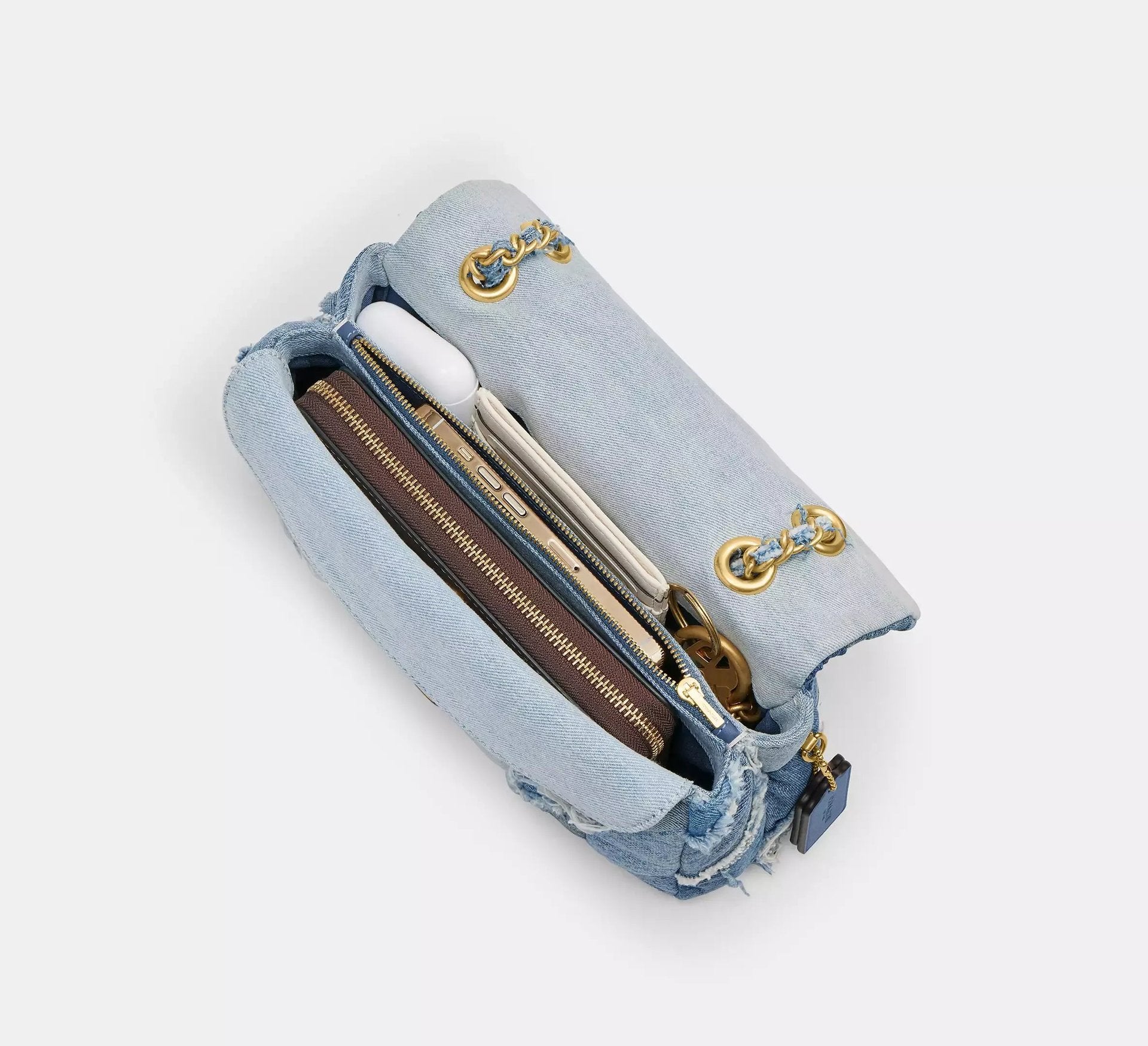 Coach Tabby Shoulder Bag 26 With Repurposed Denim Patchwork Quilting – Denim/Brass/Denim - Sneaker Türkiye