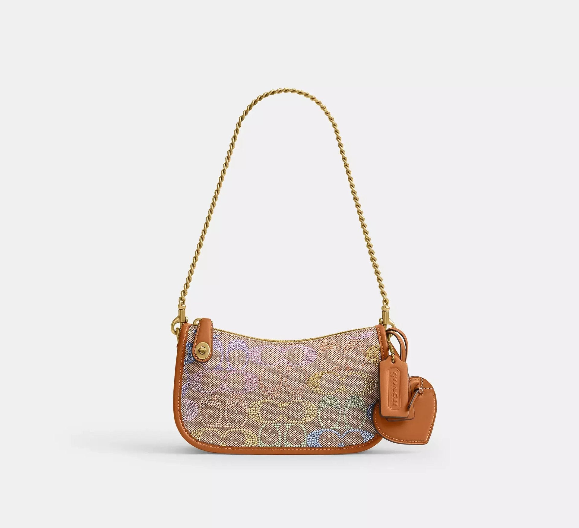 Coach Swinger Bag 20 With Chain In Crystal Signature Jacquard SEZON – Brass/Rainbow Multi - Sneaker Türkiye