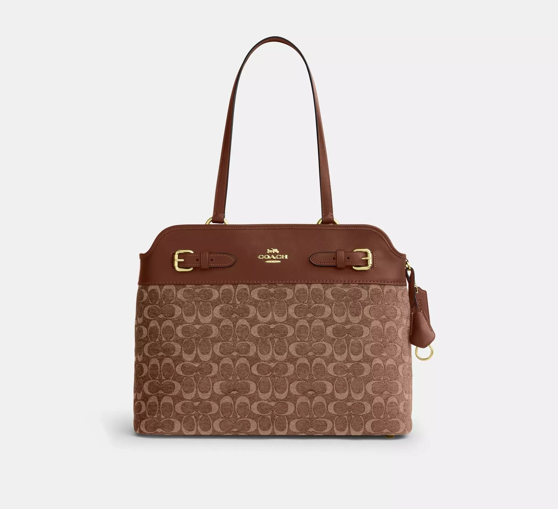Coach Easton Tote Bag In Signature Chenille – Im/Light Khaki/Vintage Brown - Sneaker Türkiye