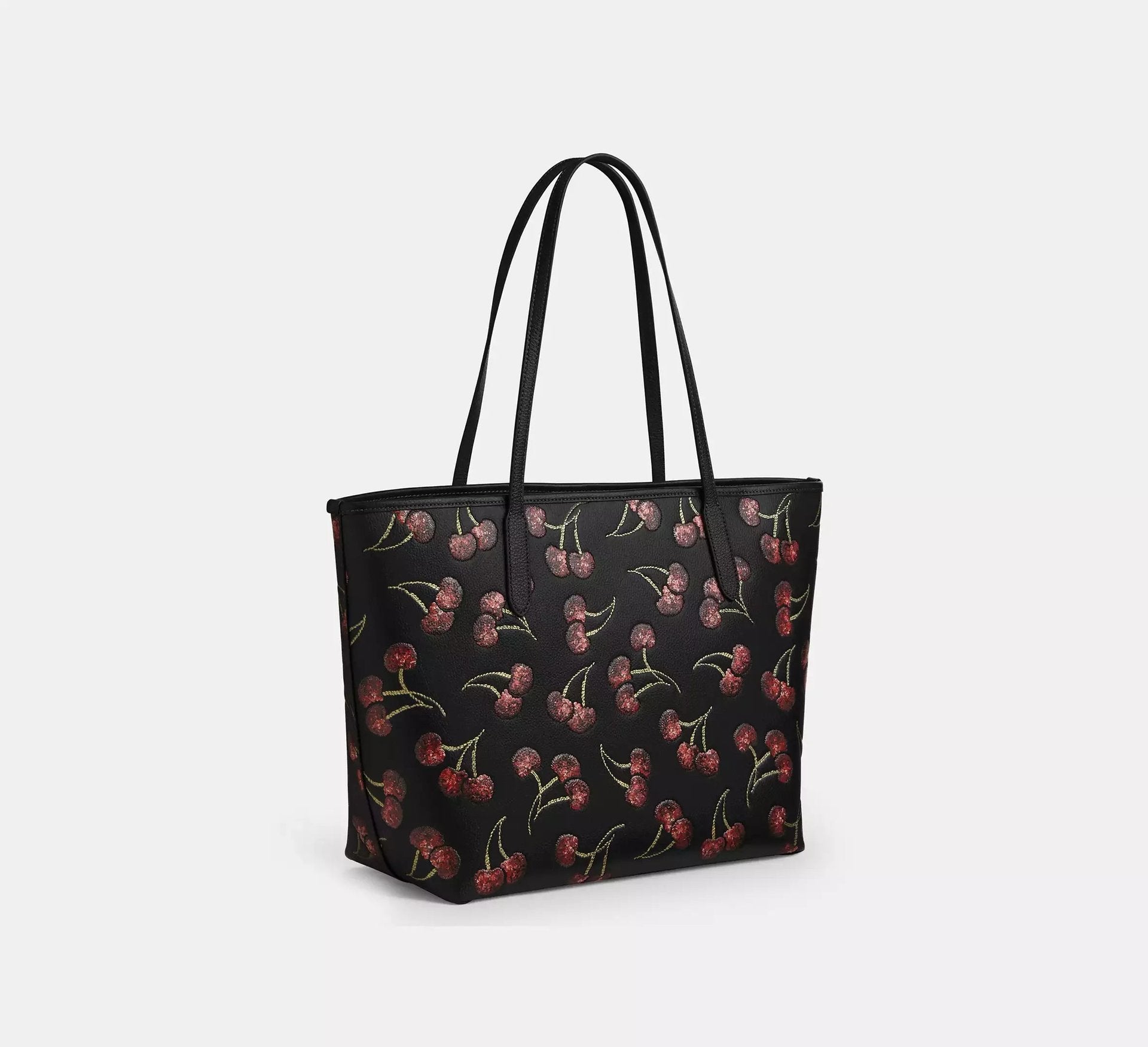 Coach City Tote Bag With Cherry Print – Gold/Black Multi - Sneaker Türkiye