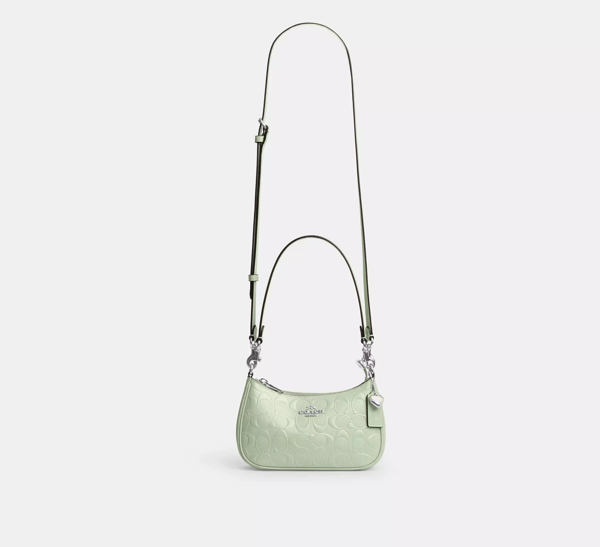 Coach Teri Mini Crossbody Bag In Signature Leather With Heart Charm – Silver - Sneaker Türkiye