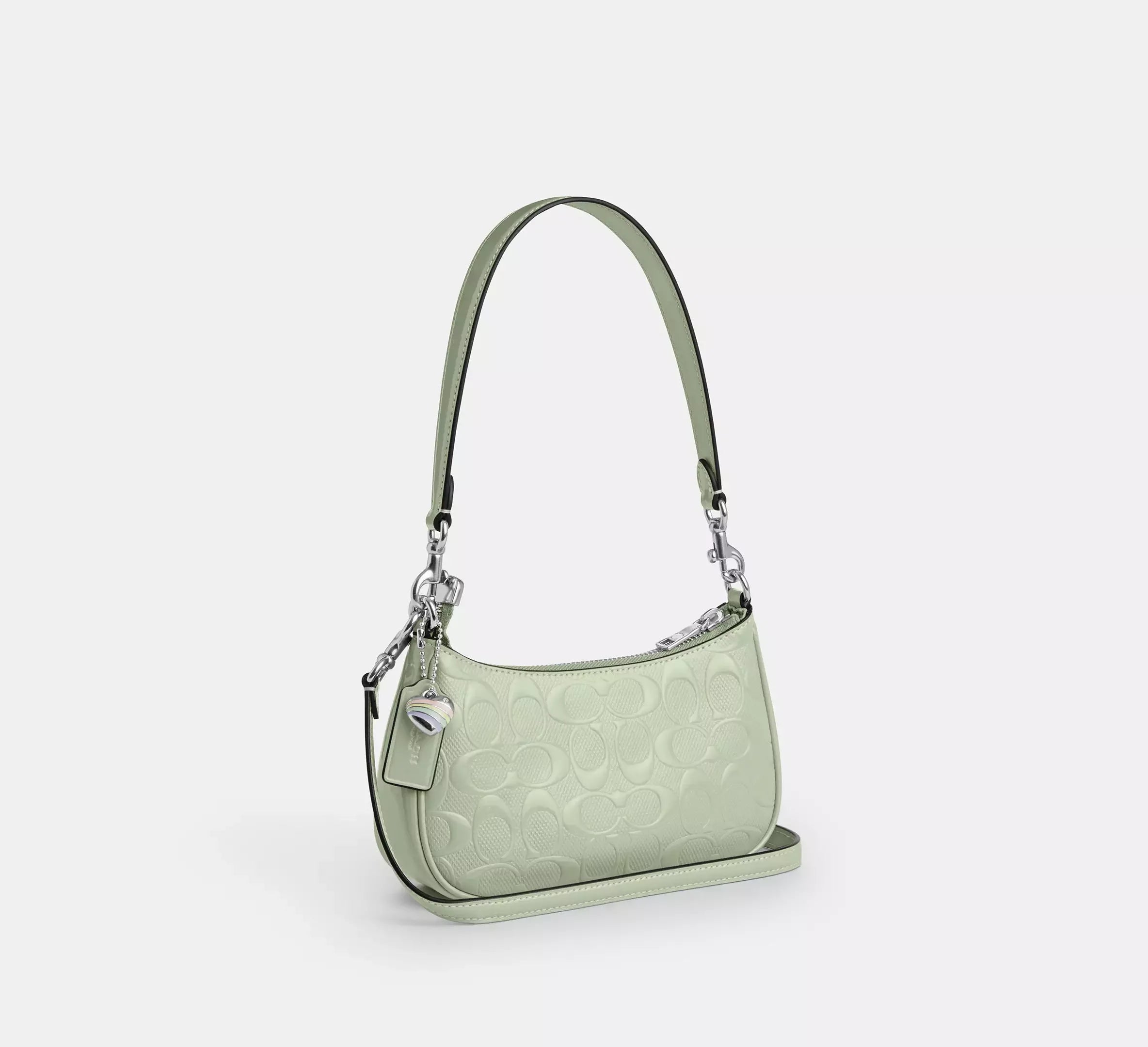 Coach Teri Mini Crossbody Bag In Signature Leather With Heart Charm – Silver - Sneaker Türkiye