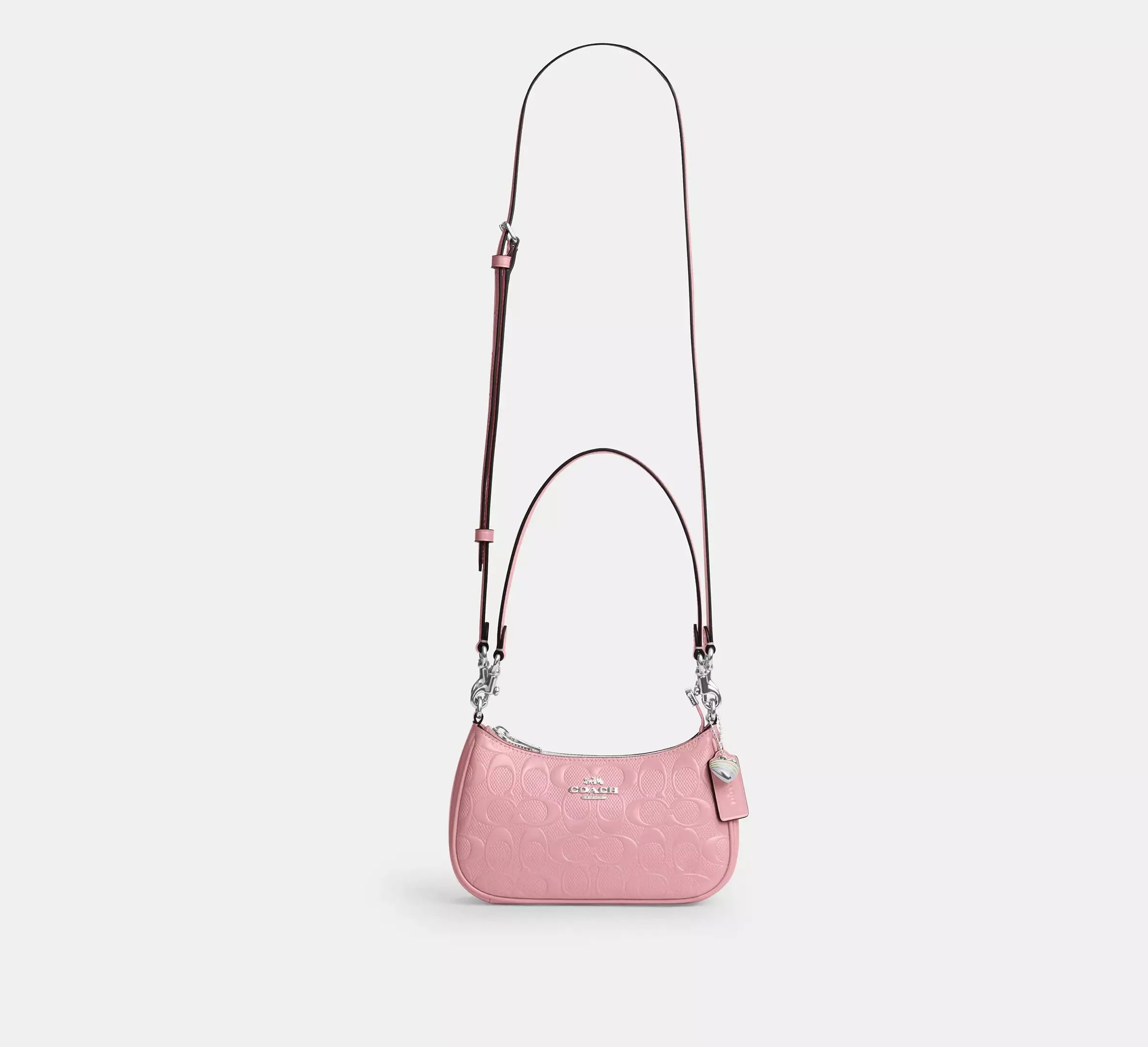 Coach Teri Mini Crossbody Bag In Signature Leather With Heart Charm – Silver - Sneaker Türkiye